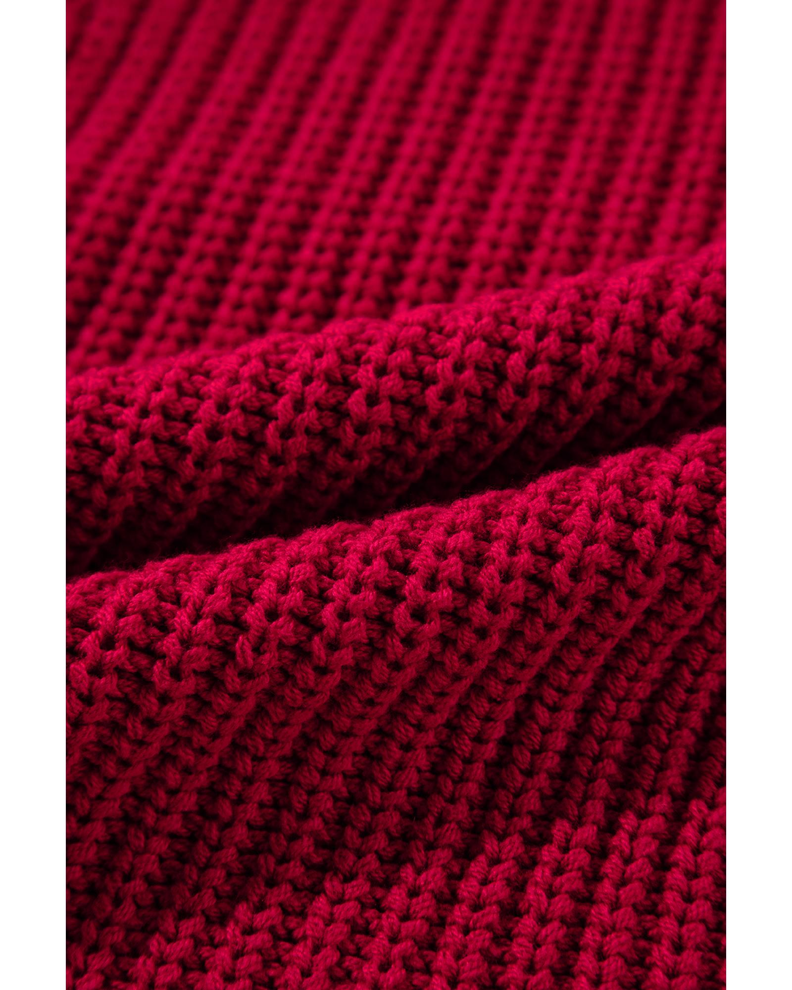 Racing Red Off-the-shoulder Knit Sweater - XL 3