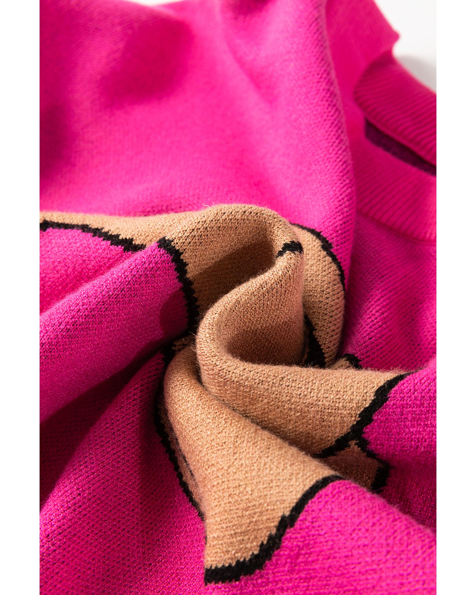 Rose Red YEEHAW Cowboy Hat Drop Shoulder Oversized Sweater - S 4