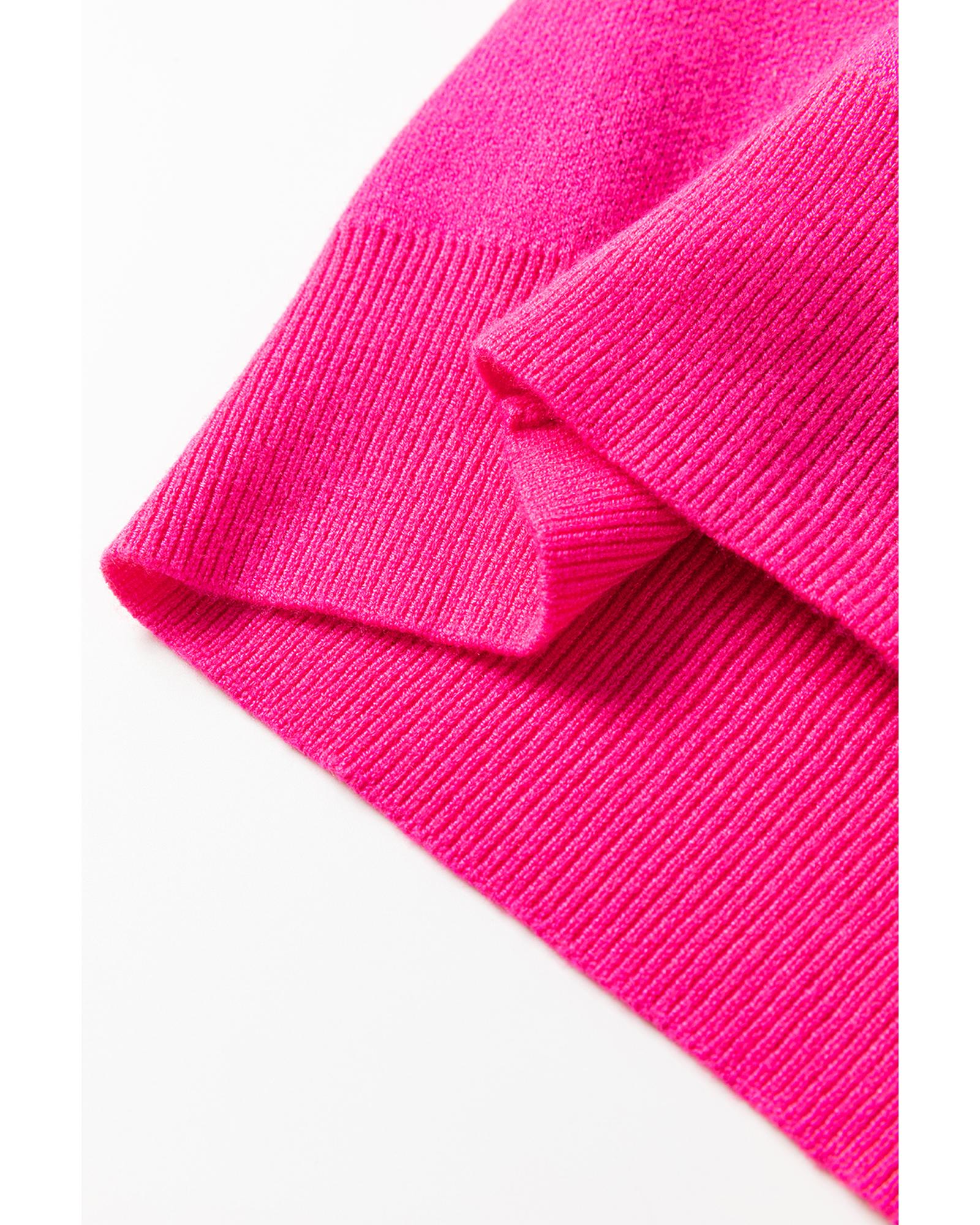 Rose Red YEEHAW Cowboy Hat Drop Shoulder Oversized Sweater - XL 5