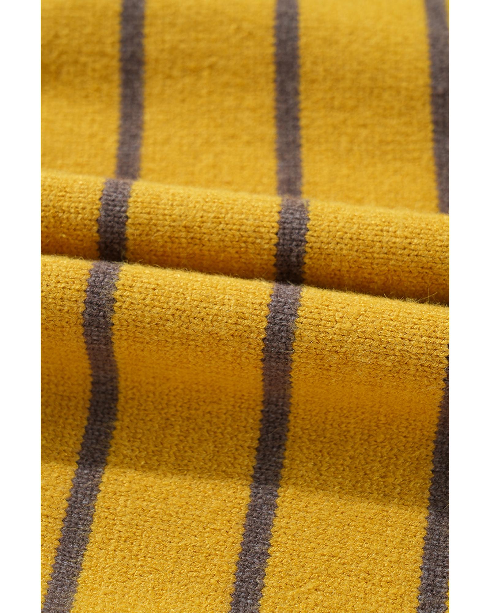 Yellow Stripe Daisy Floral Knitted Round Neck Sweater - M 5