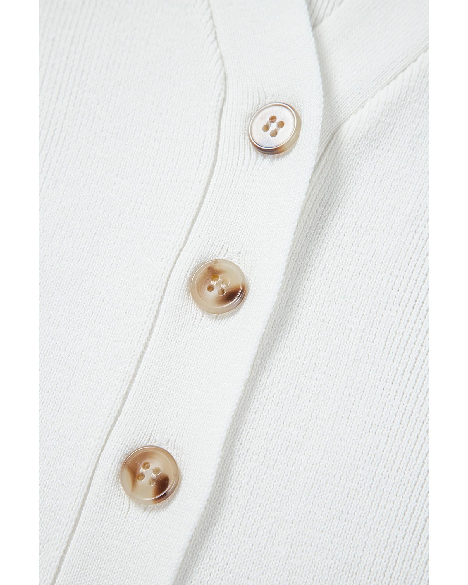 White V Neck Buttoned Sweater Vest - M 6