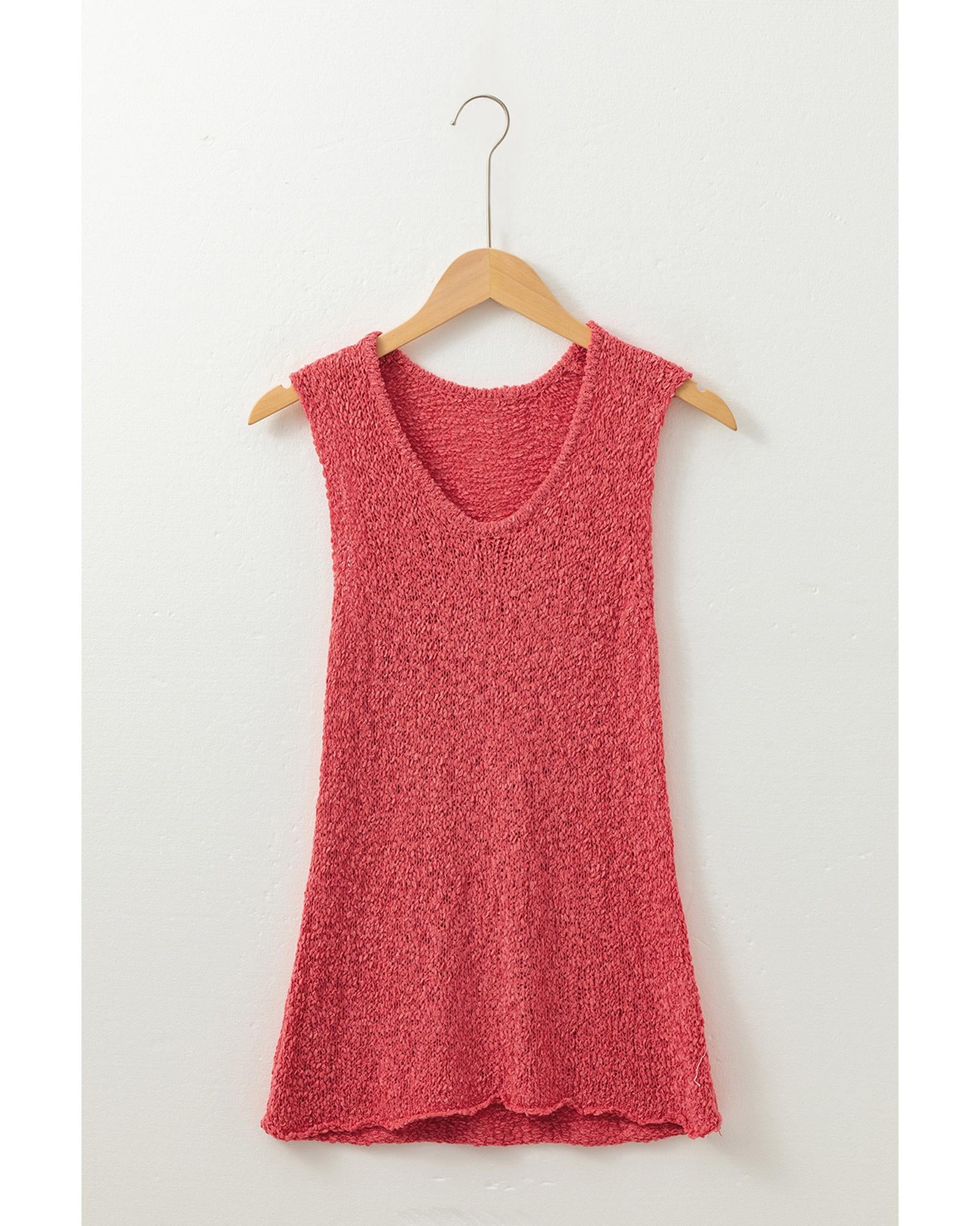 Flamingo Textured Knit U Neck Slim Fit Sweater Vest - M 6