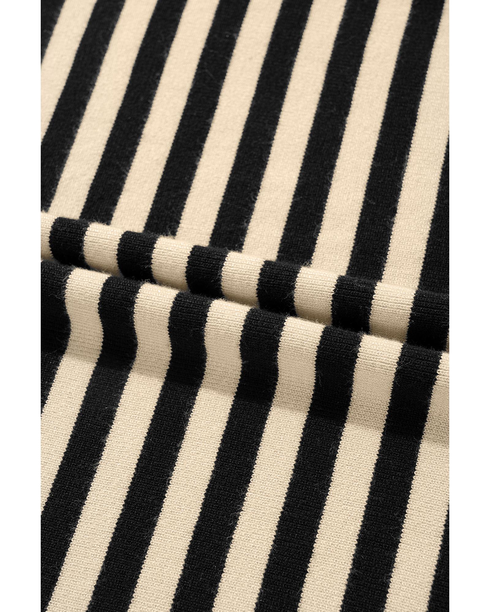 Black Stripe Crew Neck Slim Fit Sweater Vest - S 8