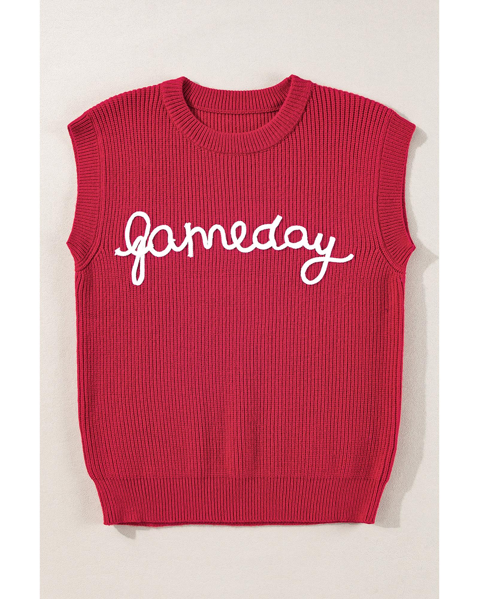 Racing Red Game Day Rugby Football Season Sweater Vest - 2XL 7