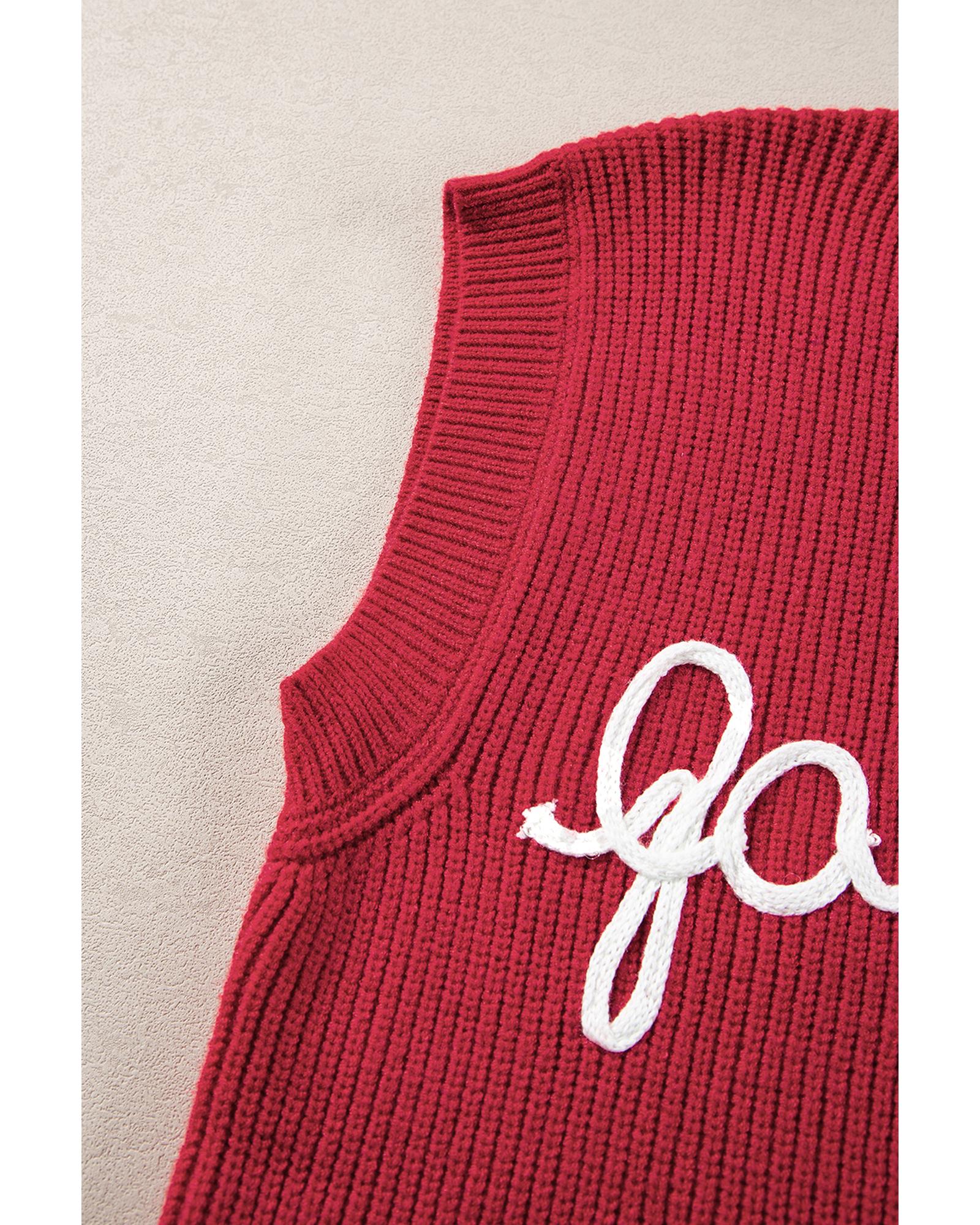 Racing Red Game Day Rugby Football Season Sweater Vest - 2XL 8