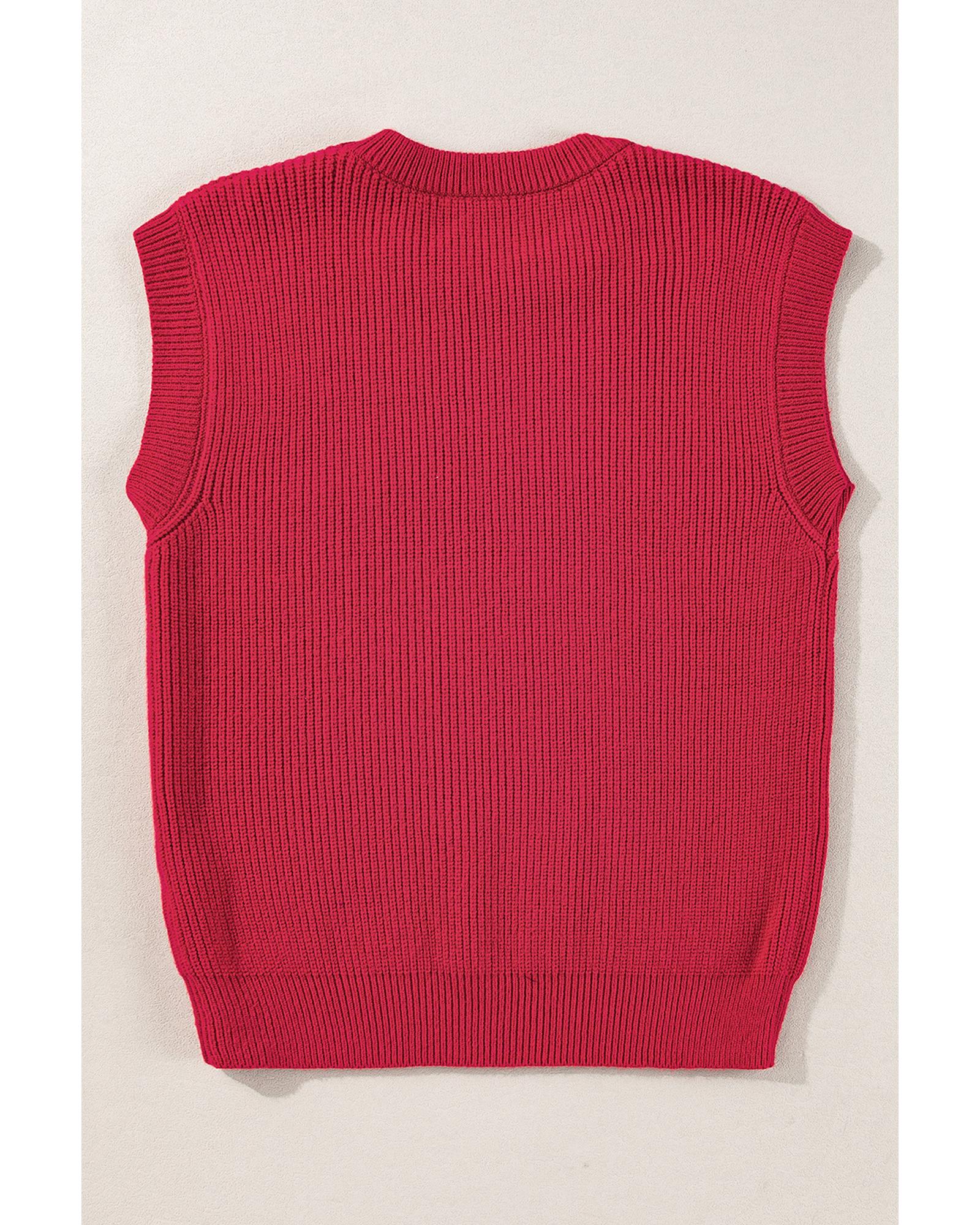 Racing Red Game Day Rugby Football Season Sweater Vest - XL 4