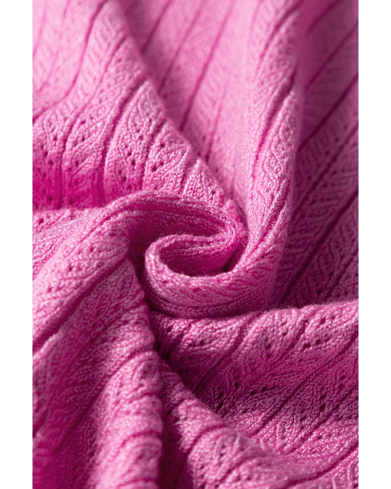 Phalaenopsis Textured Square Neck Half Sleeve Knitted Top - XL