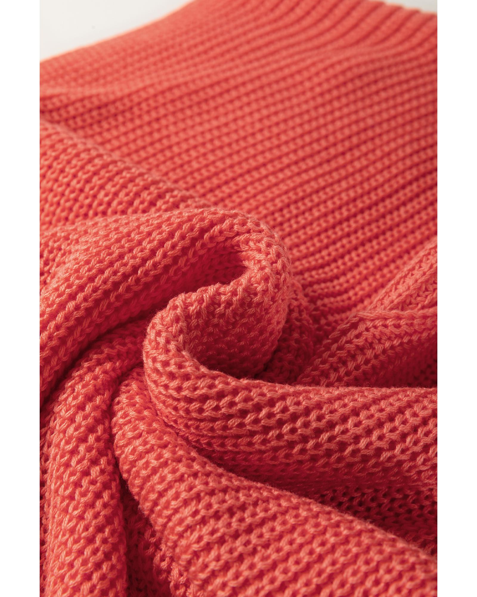 Flamingo Solid Textured Knitted Notch V Neck Sweater T Shirt - XL 7