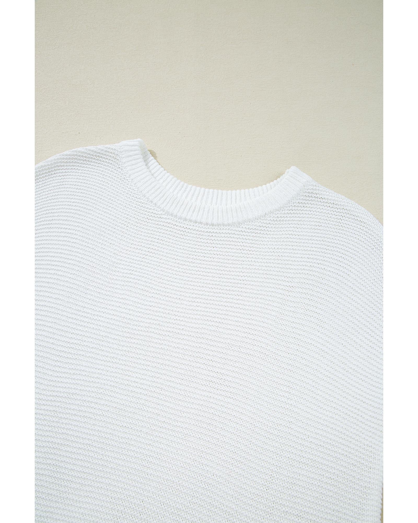 Jet Stream Solid Color Sweater Tee with Side Slits - XL 5