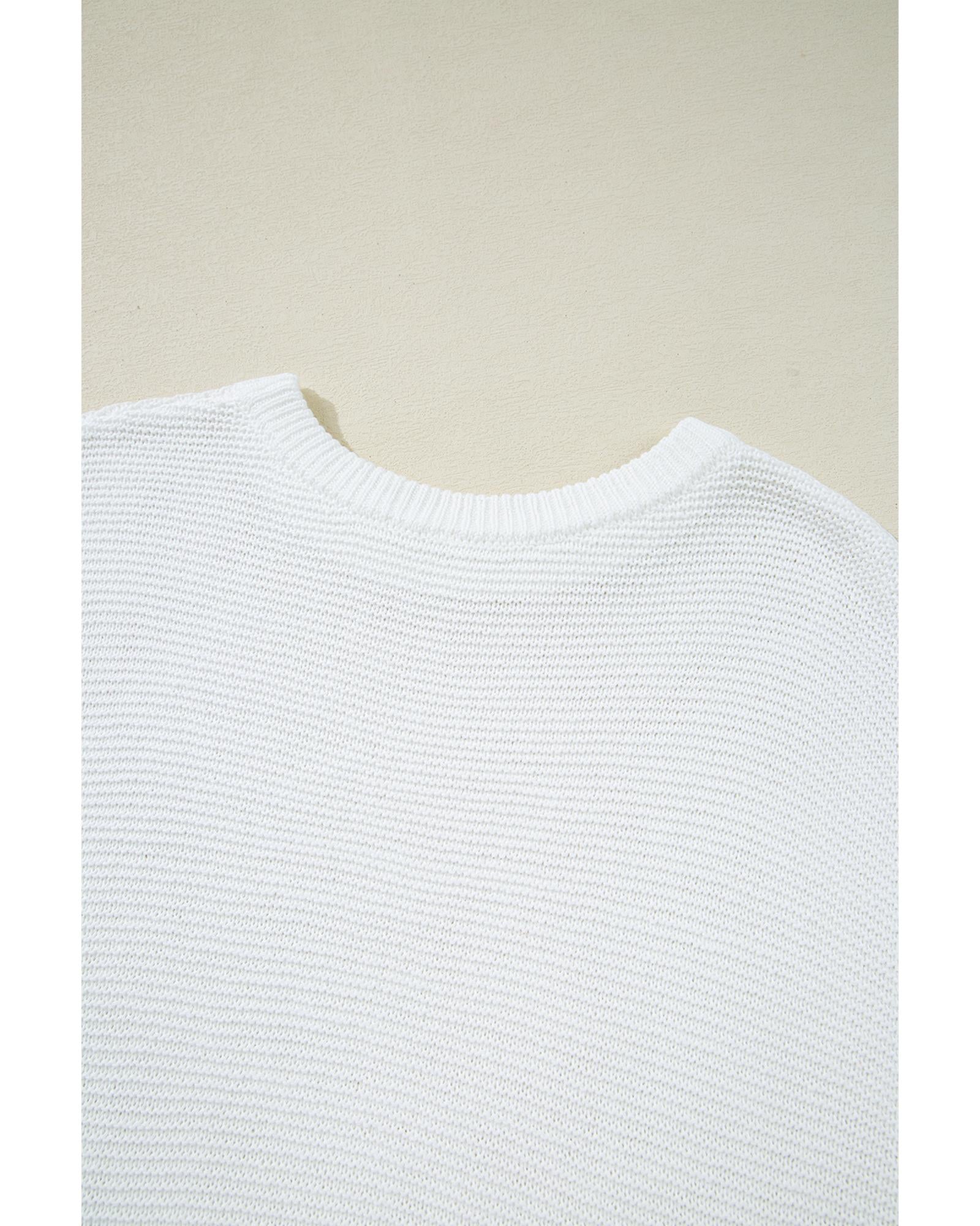 Jet Stream Solid Color Sweater Tee with Side Slits - XL 6
