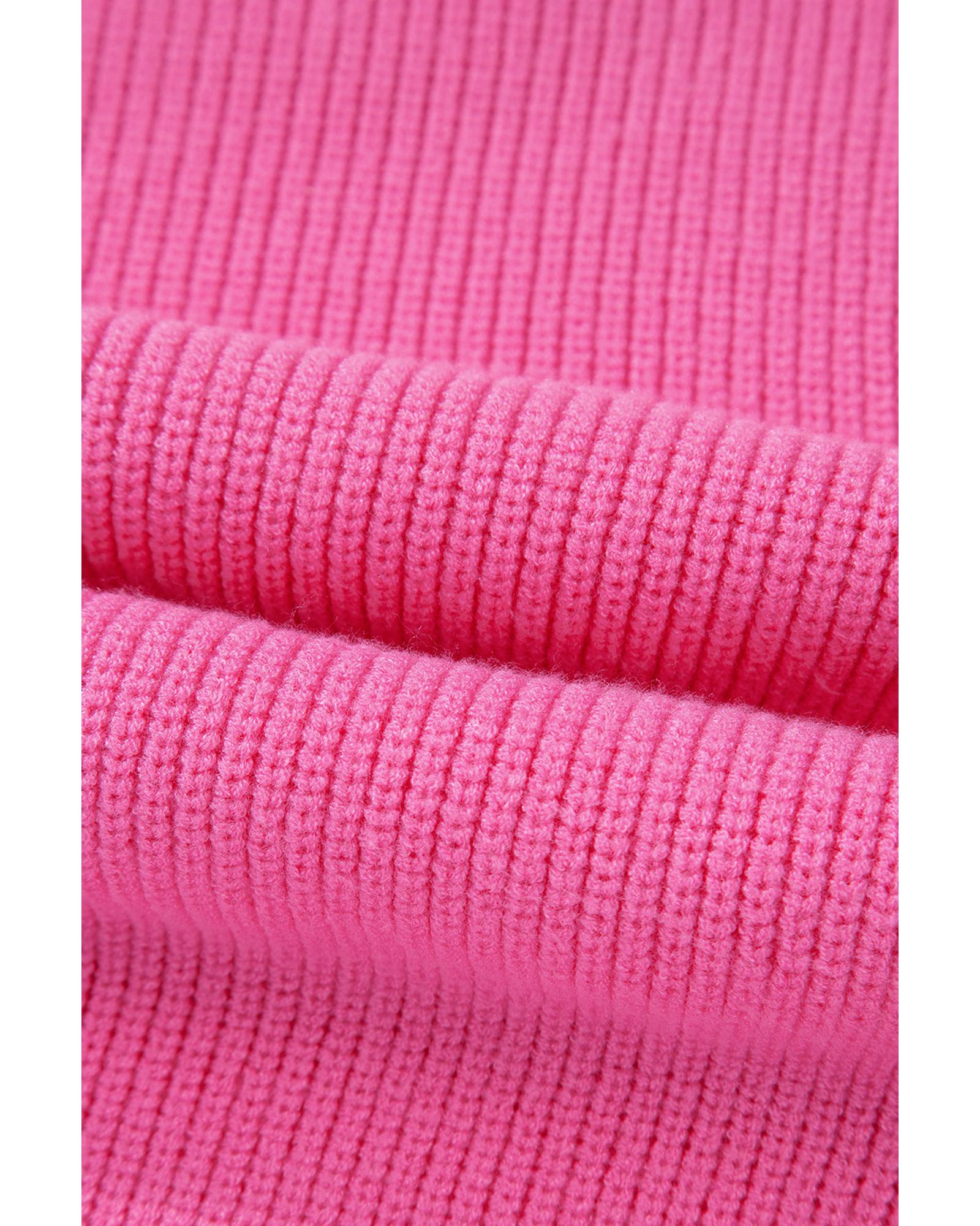 Bright Pink Western Horse Embroidered Round Neck Sweater Tee - XL 5