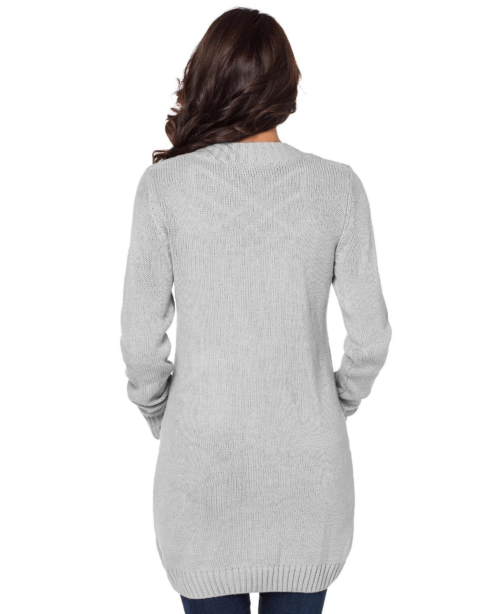 Gray Front Pocket and Buttons Closure Cardigan - XL