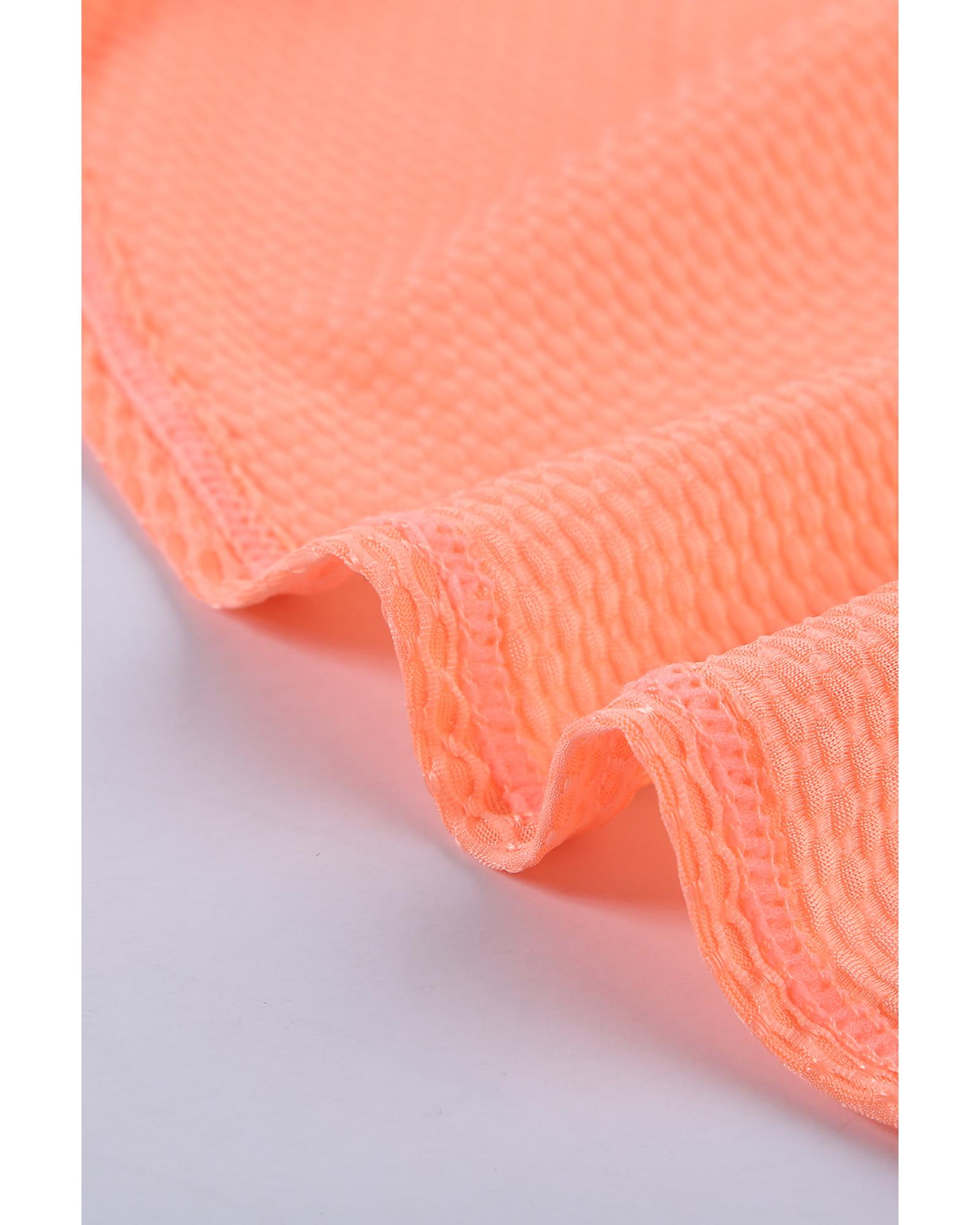 Azura Exchange Orange Printed Splicing Racerback Tankini - M 5