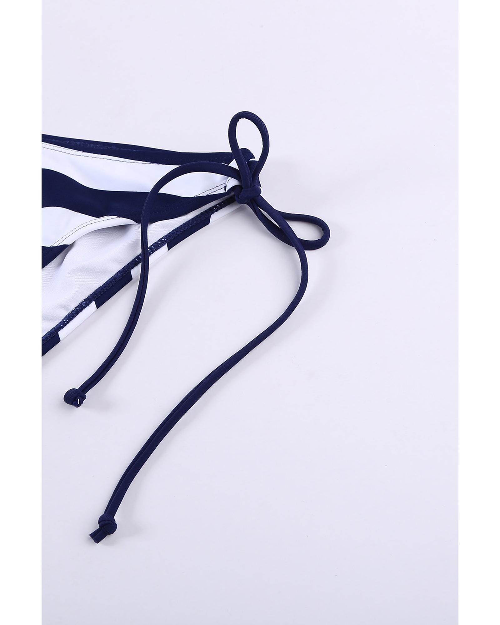 Blue Tankini with Stripes Patchwork - S 7