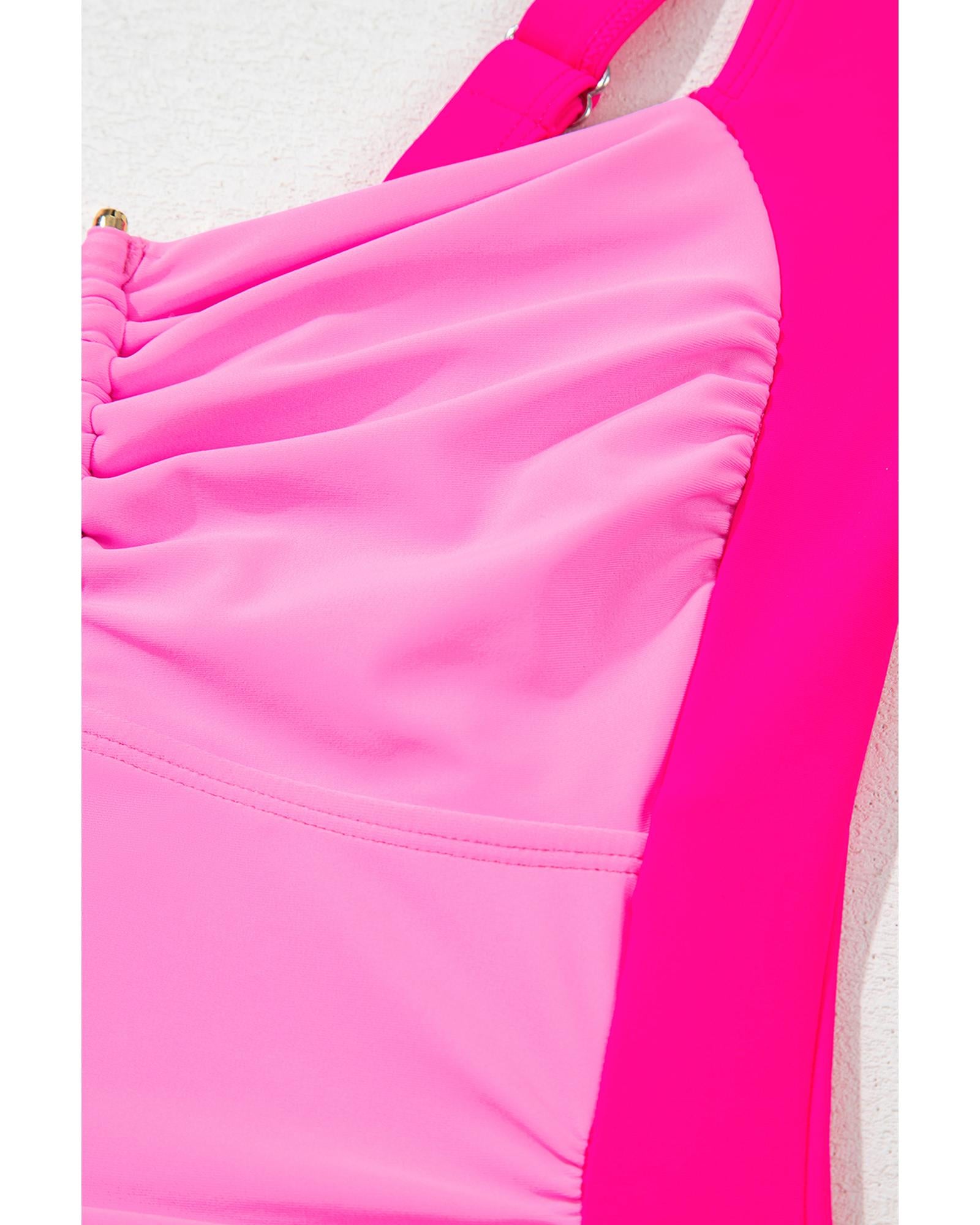 Bonbon Ruched Tummy Control Tankini 2pcs Swimsuit - S 7