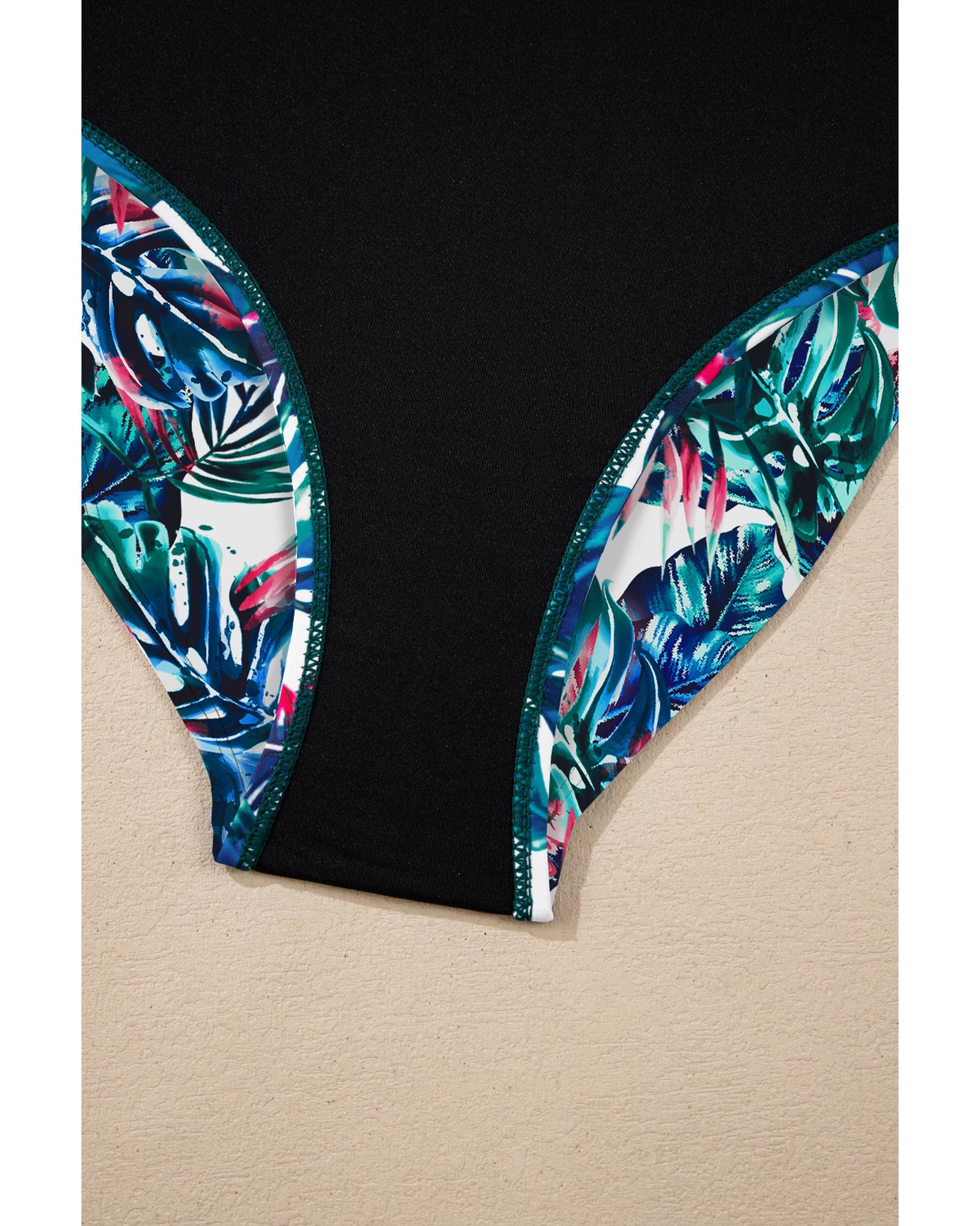 Sea Green Drawstring Tummy Control Mix-and-match 2pcs Tankini Swimsuit - M 8