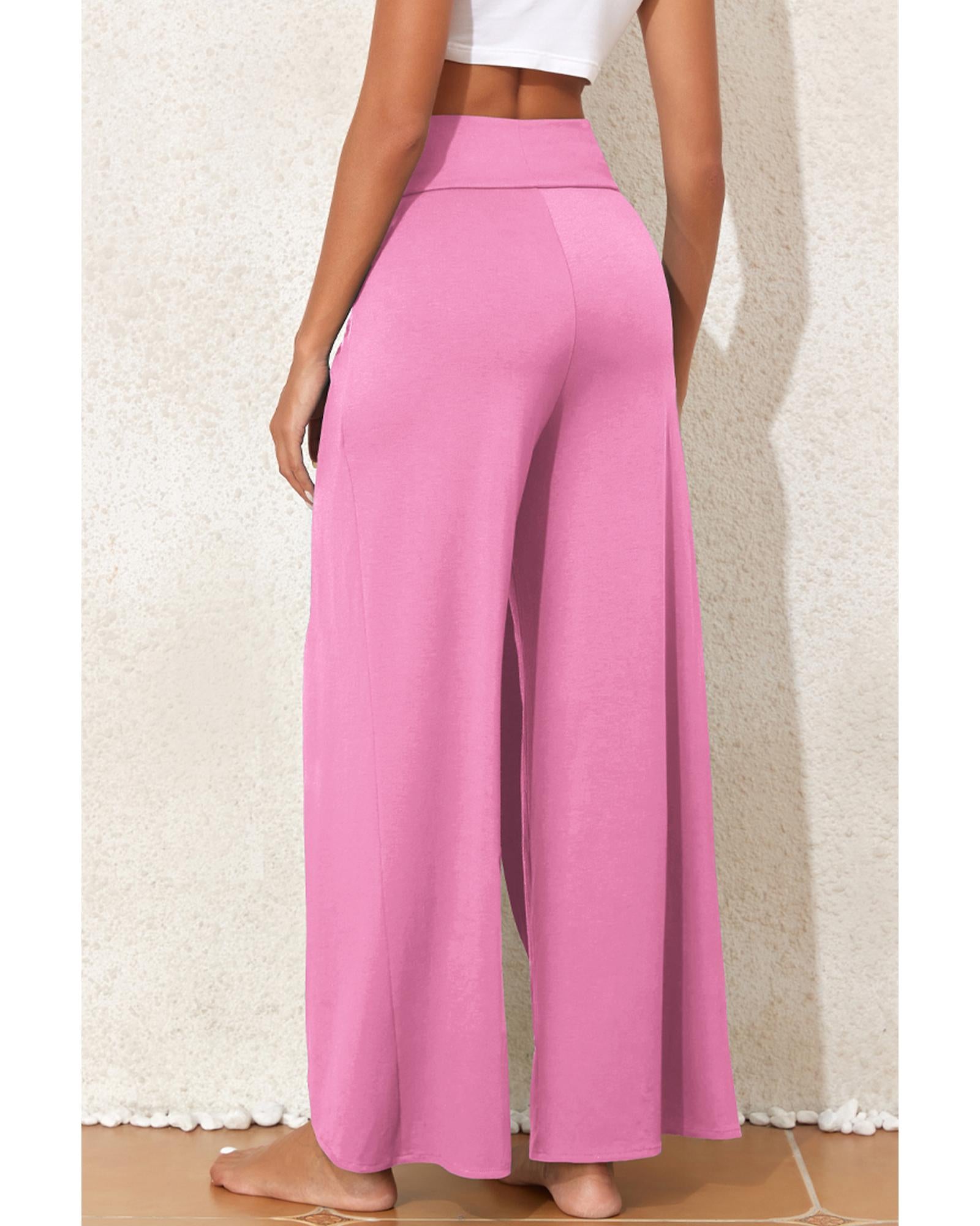 Bonbon Knotted Drop Waist Split Leg Relaxed Pants - M 5