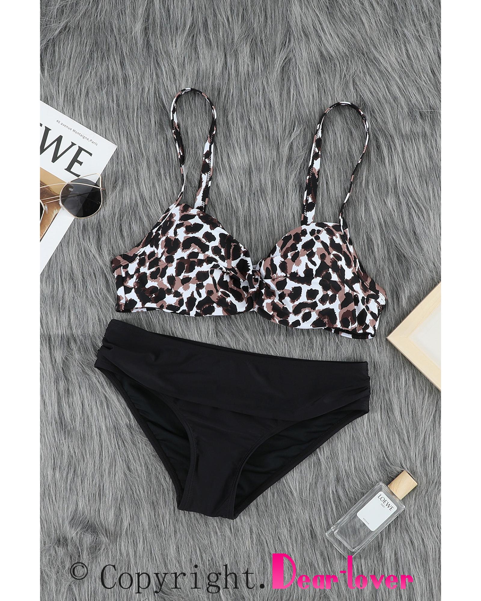 Azura Exchange Leopard Twisted Bust Bikini Set - L 6