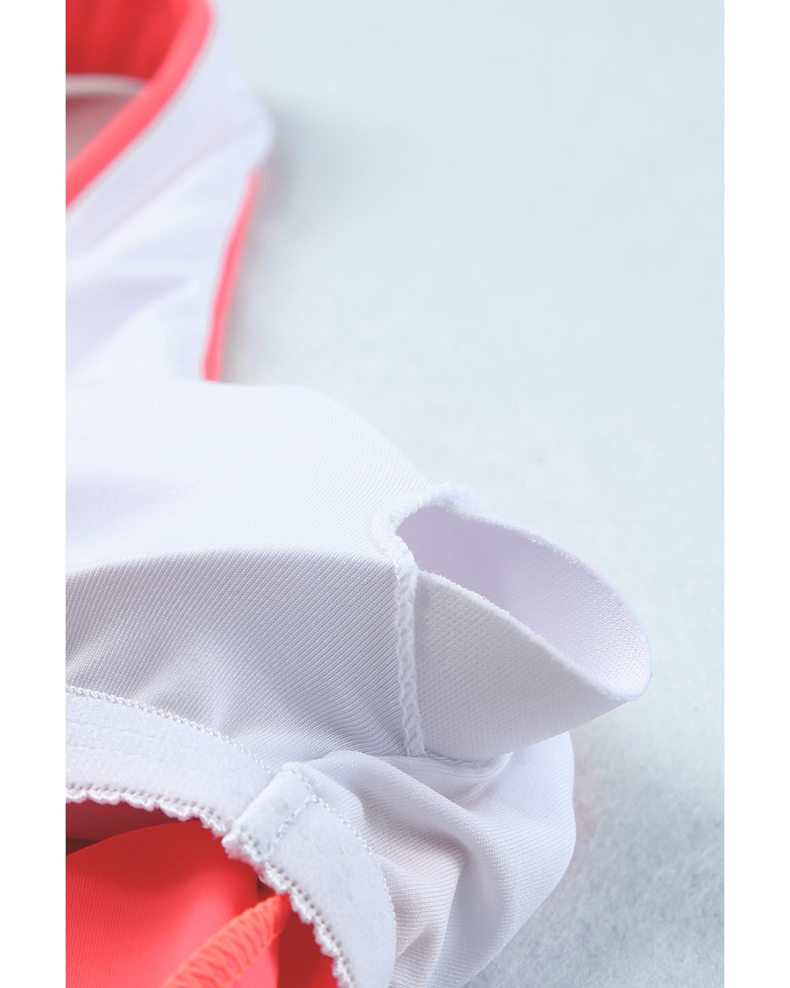 Azura Exchange Pink Scalloped Criss Cross High Waist Bikini - S 6