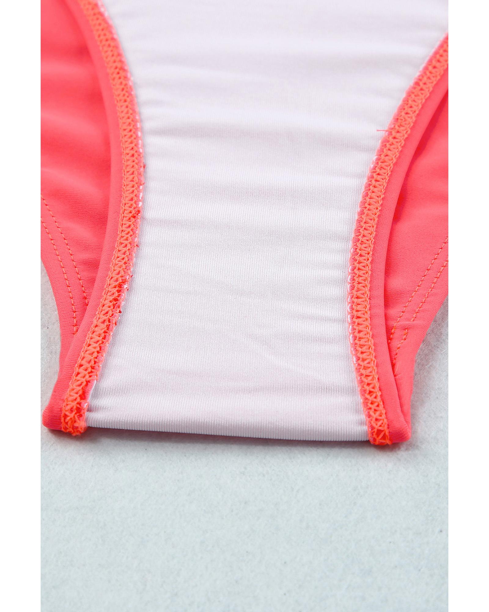 Azura Exchange Pink Scalloped Criss Cross High Waist Bikini - S 8
