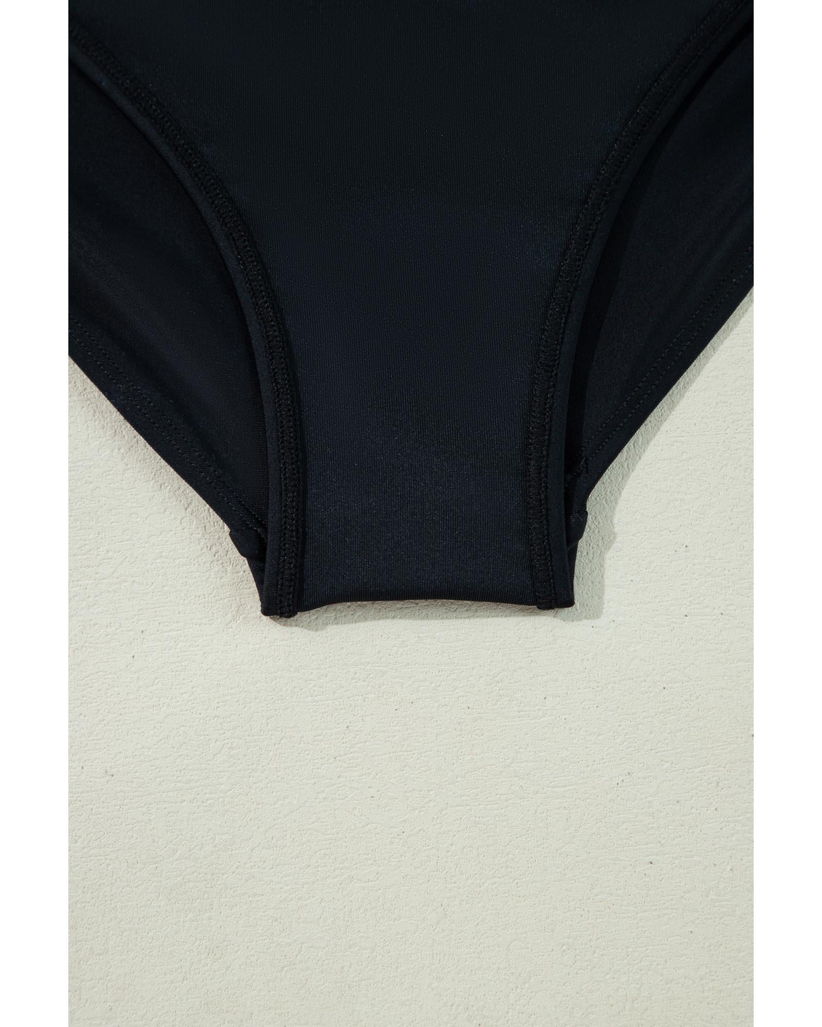 Black Crossover Bikini Tank and Skort Swimwear - L 5