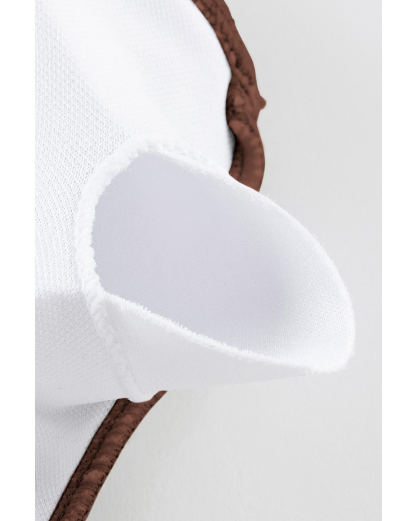 Coffee Ribbed Drawstring Sides Cutout One Piece Swimsuit - L 8
