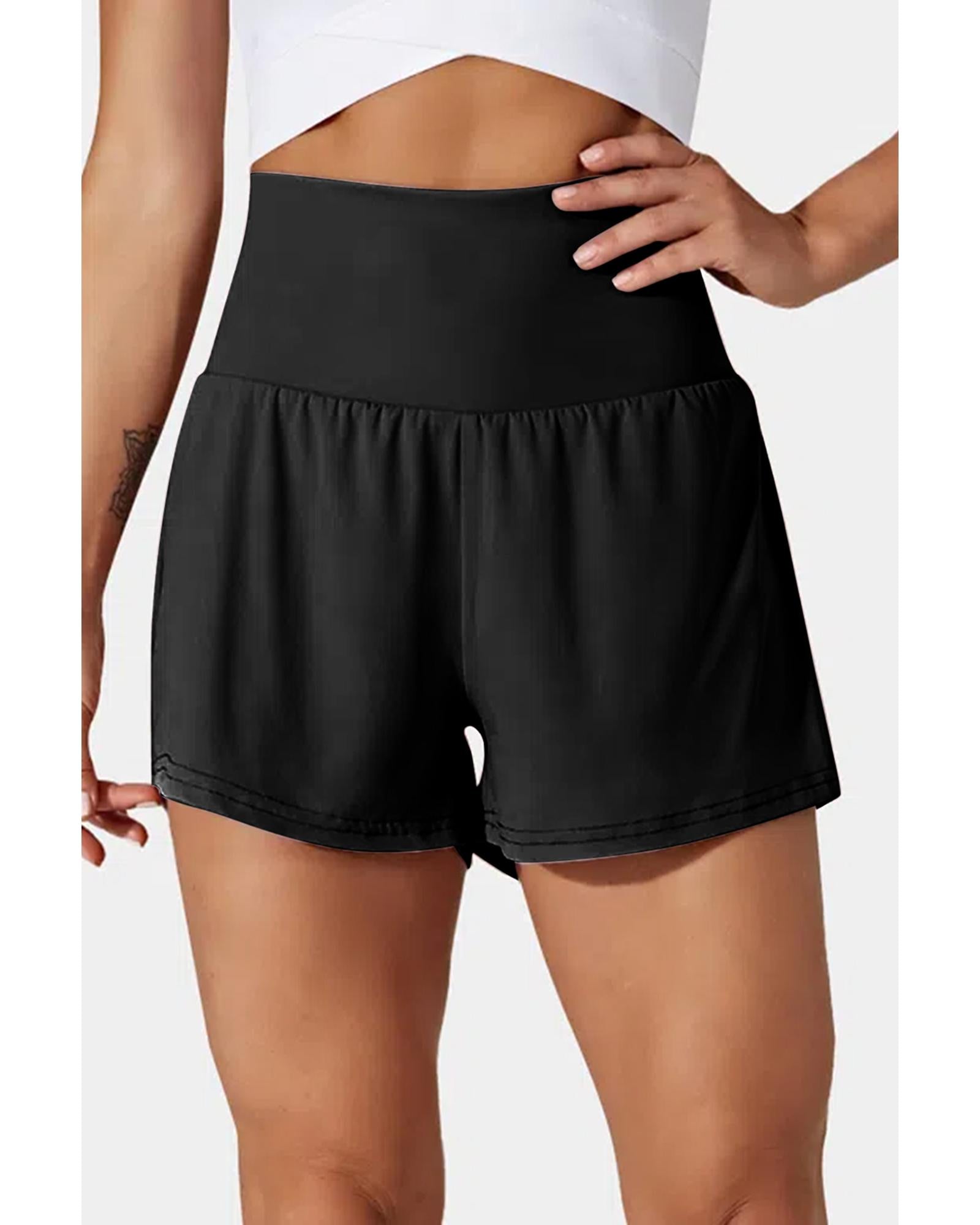 Black Pocketed Wide Waistband Swim Shorts - M
