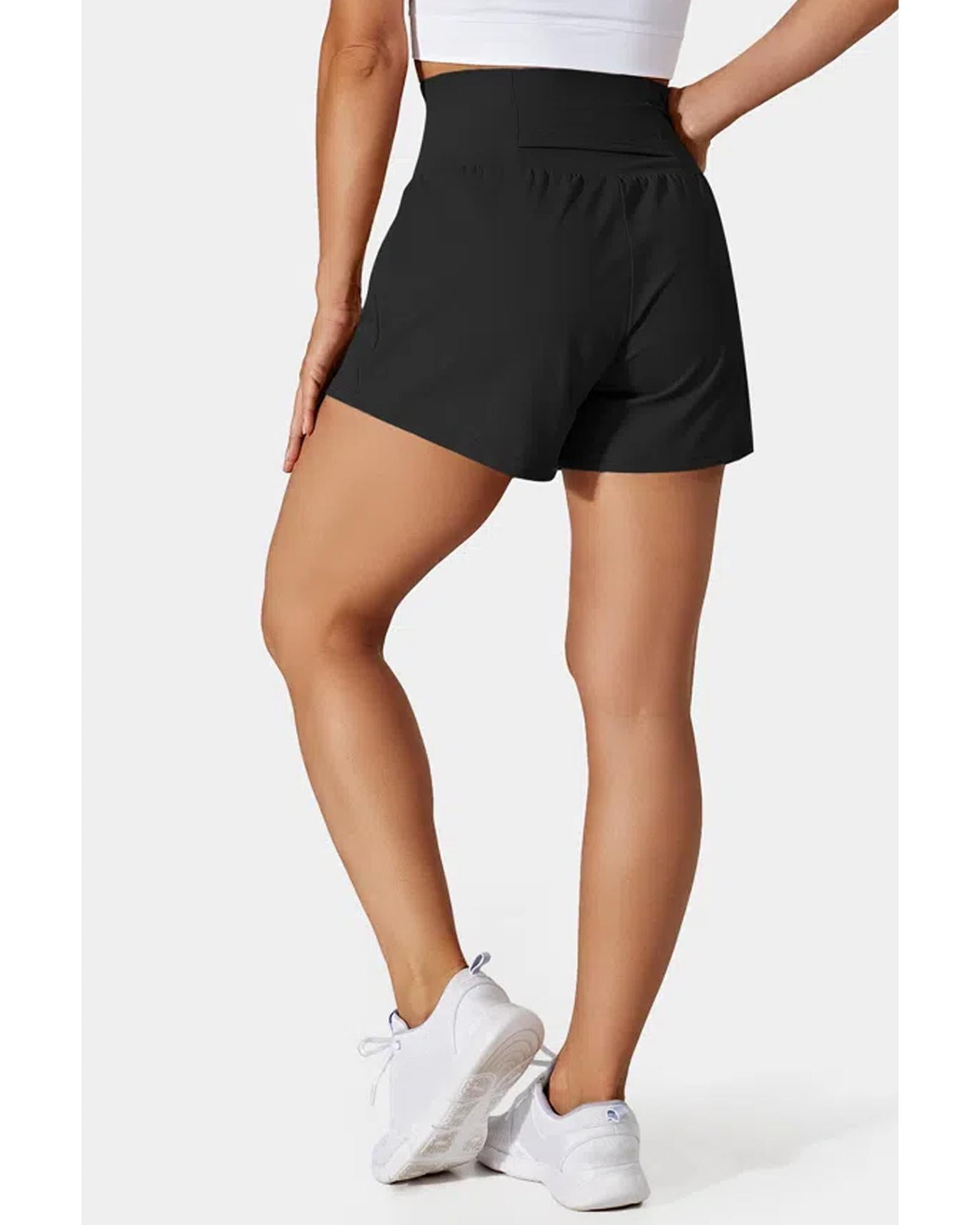 Black Pocketed Wide Waistband Swim Shorts - M 5