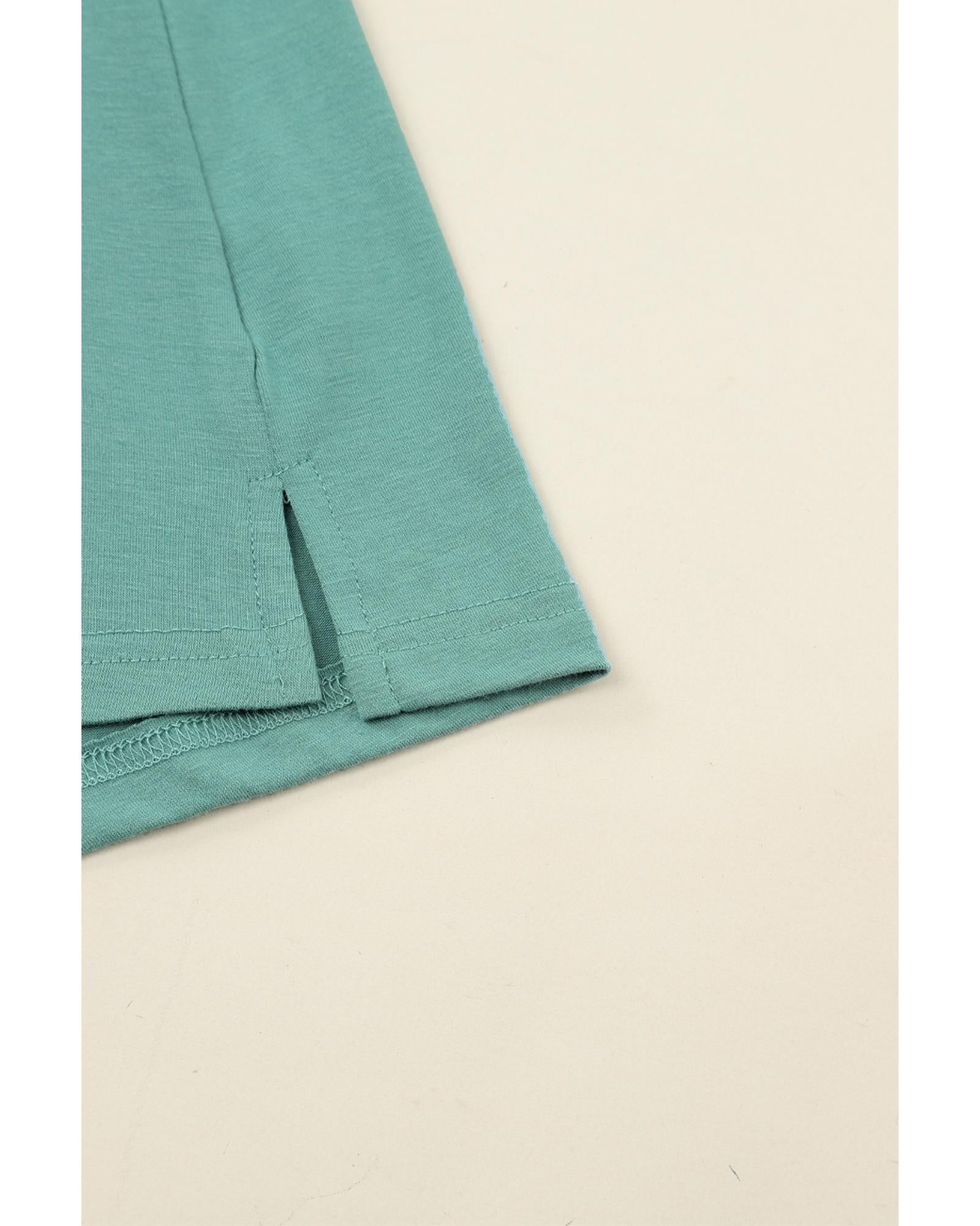 Green Button Up High Waist Long Sleeve Dress - L 4