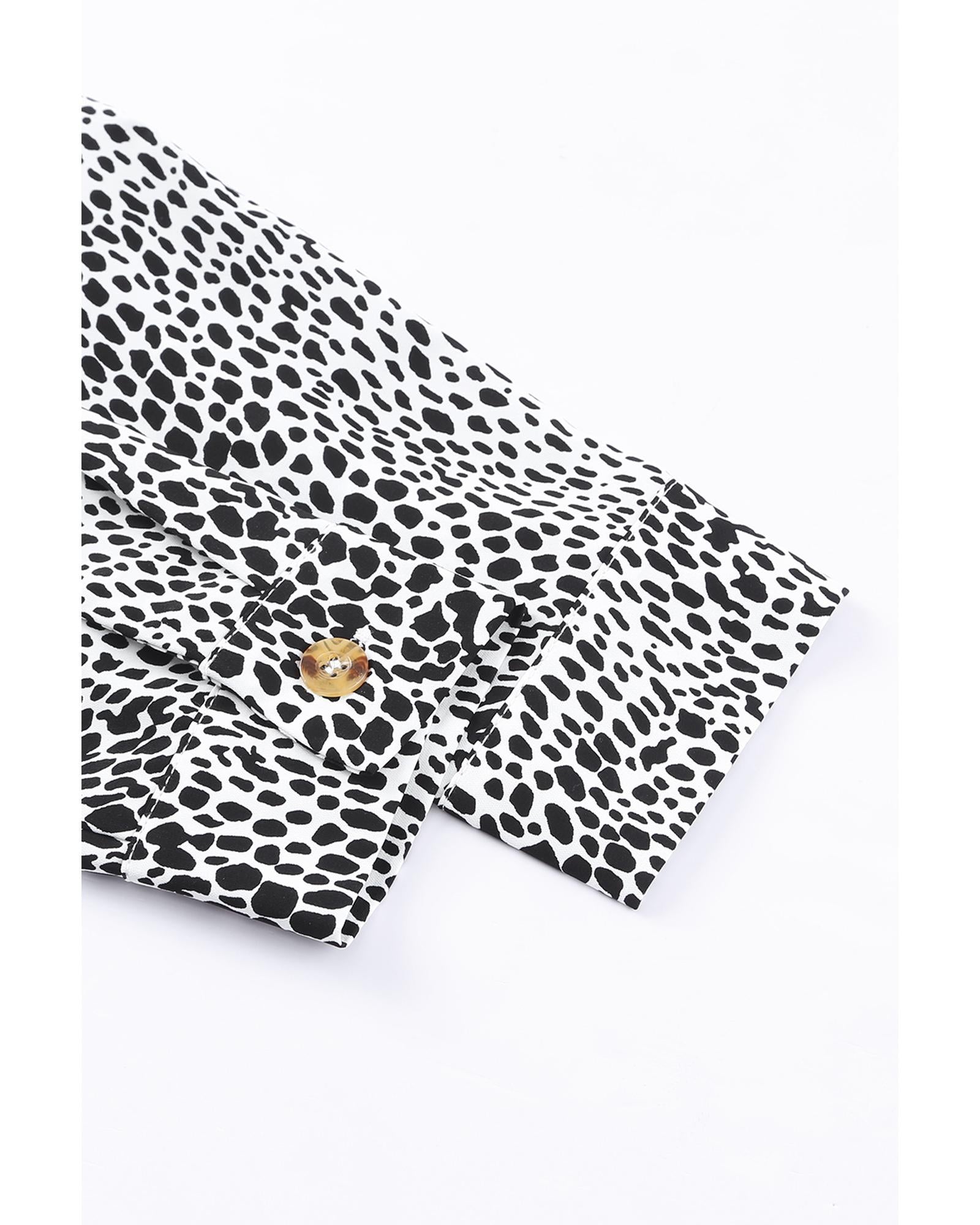 Long Sleeve Leopard Animal Print Shirt Dress - L 5