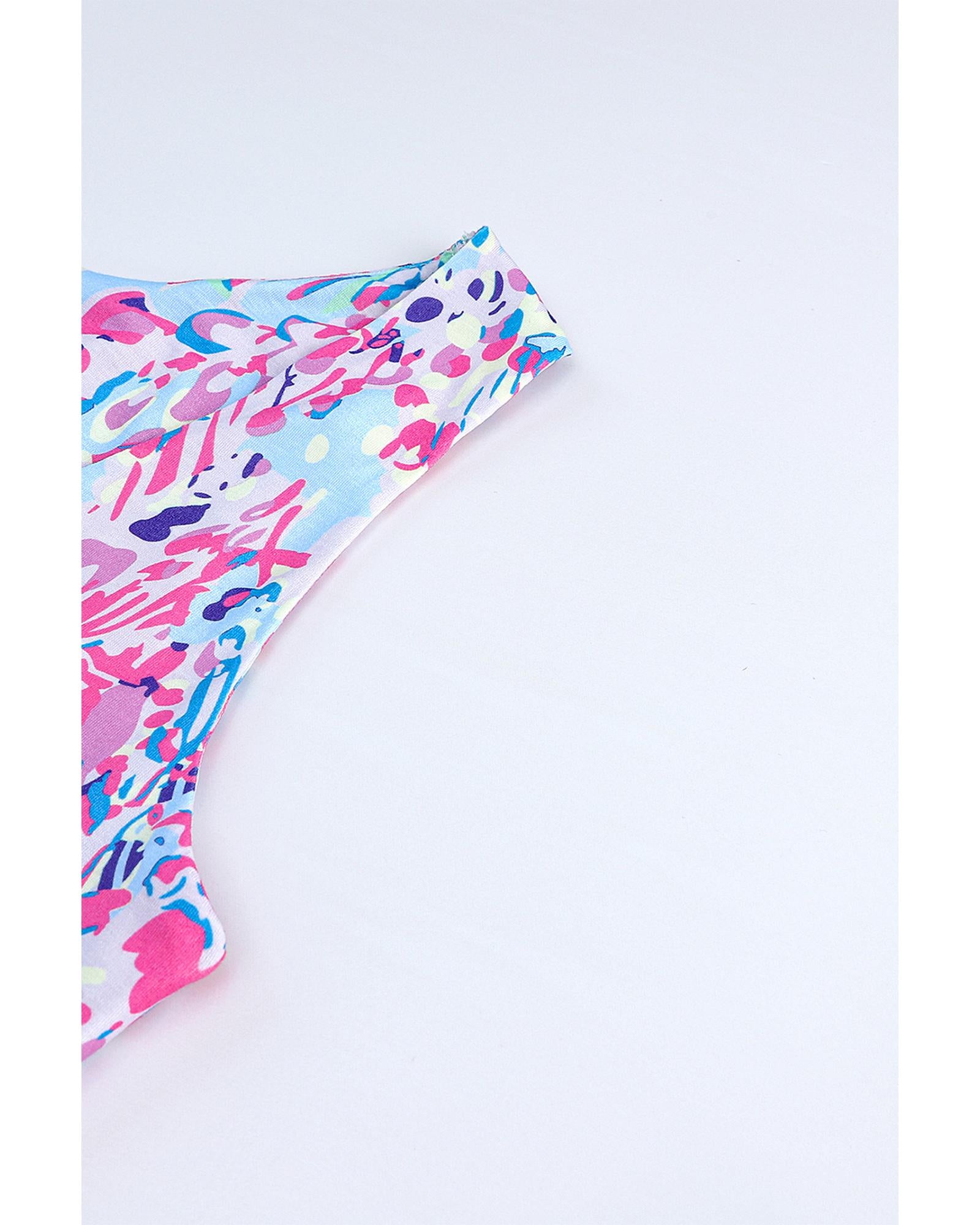 Azura Exchange Purple Abstract Floral Print Sleeveless Maxi Dress - M 6