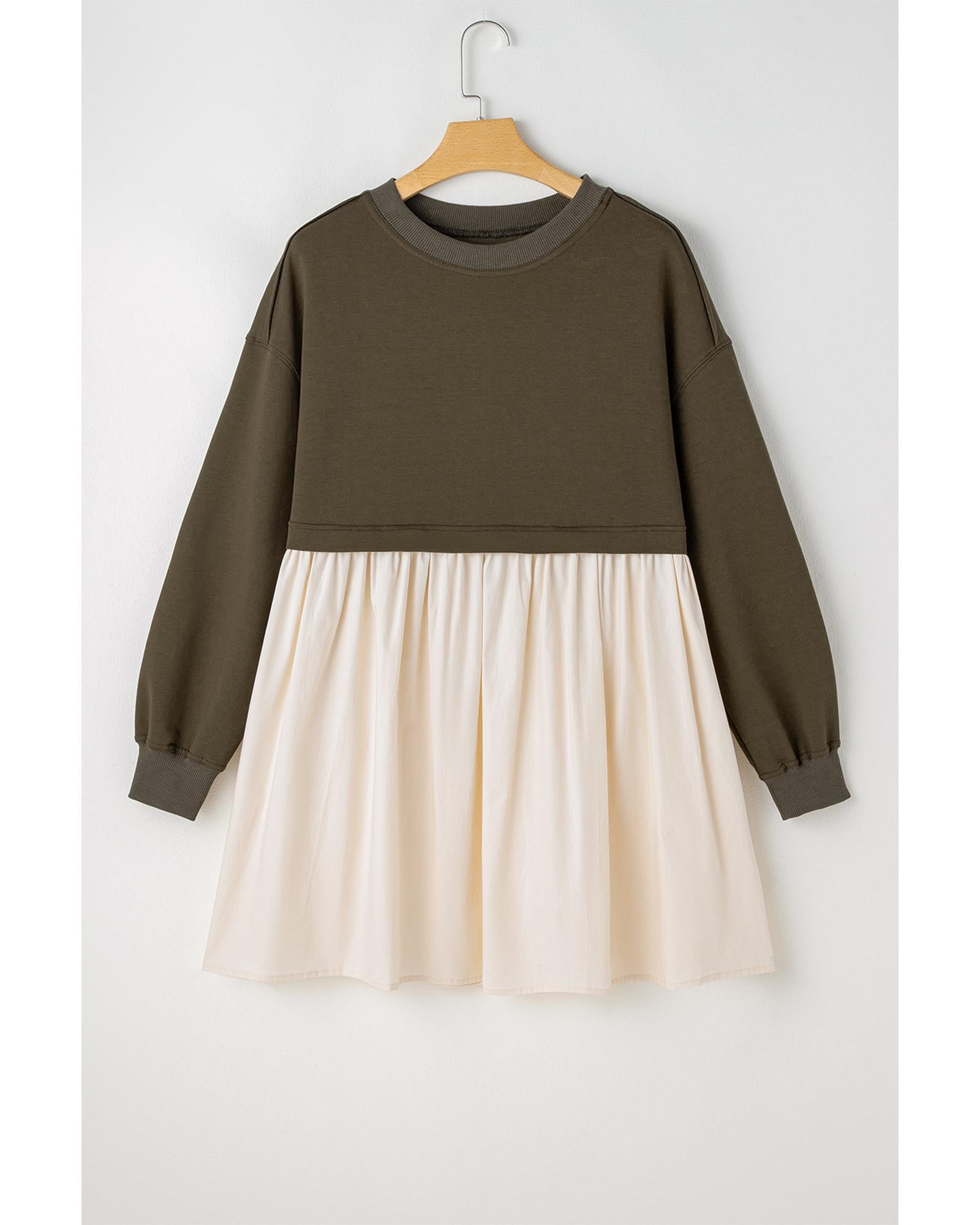 Jungle Green Sweatshirt Poplin Mini Dress - XL 6