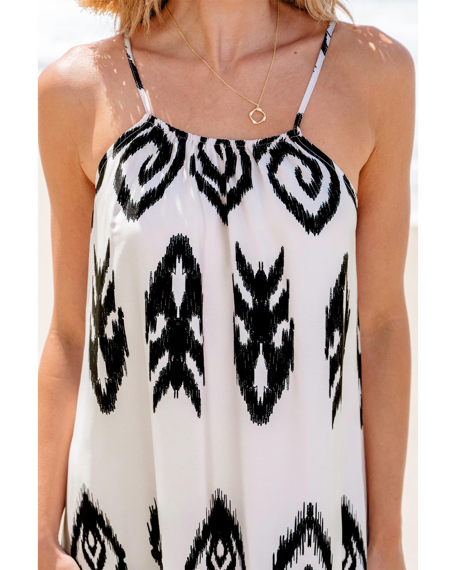 Black Western  Aztec Printed Fashion Vacation Sundress - M 6