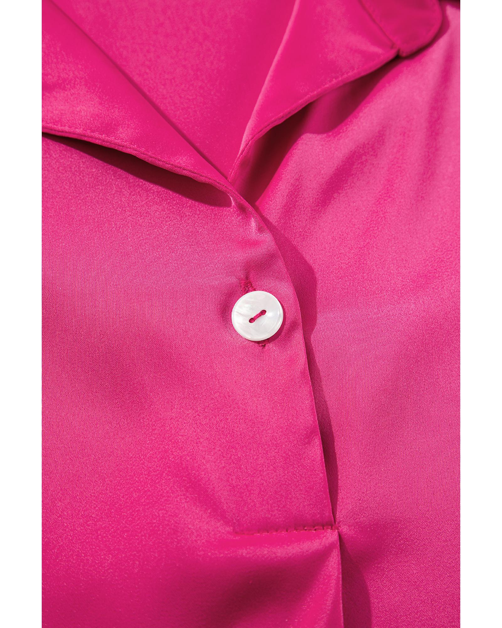 Rose Red Buttoned Collar Shift T-shirt Mini Dress - L 8