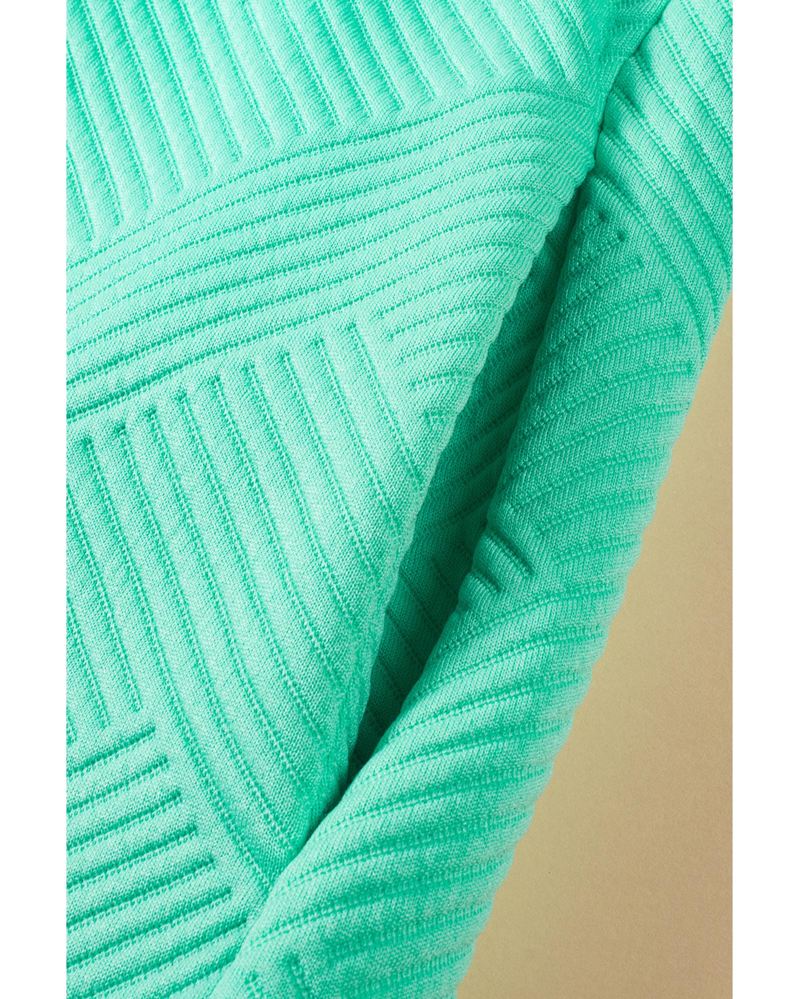 Mint Green Textured Cap Sleeve T Shirt Dress - S 5