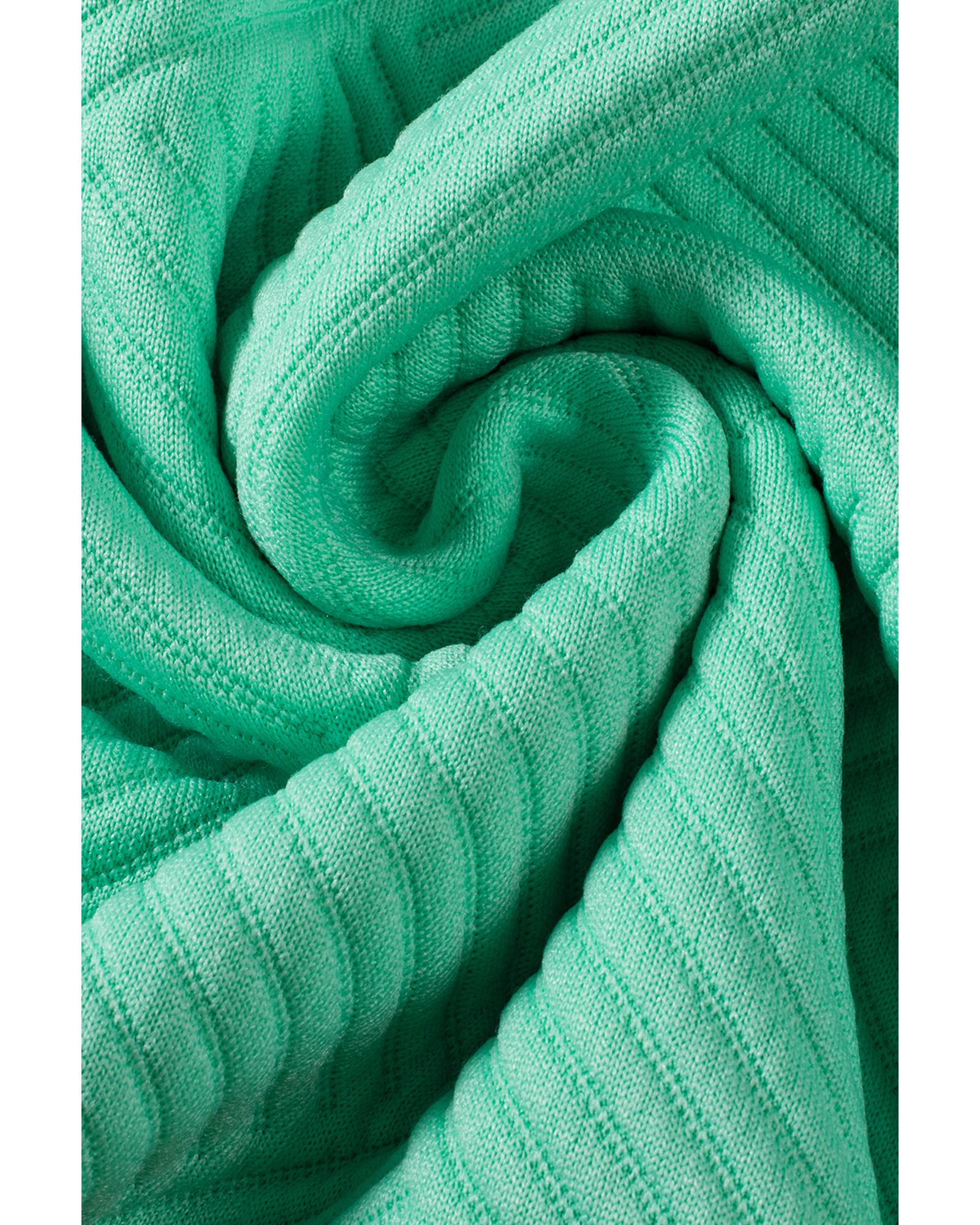 Mint Green Textured Cap Sleeve T Shirt Dress - S 7