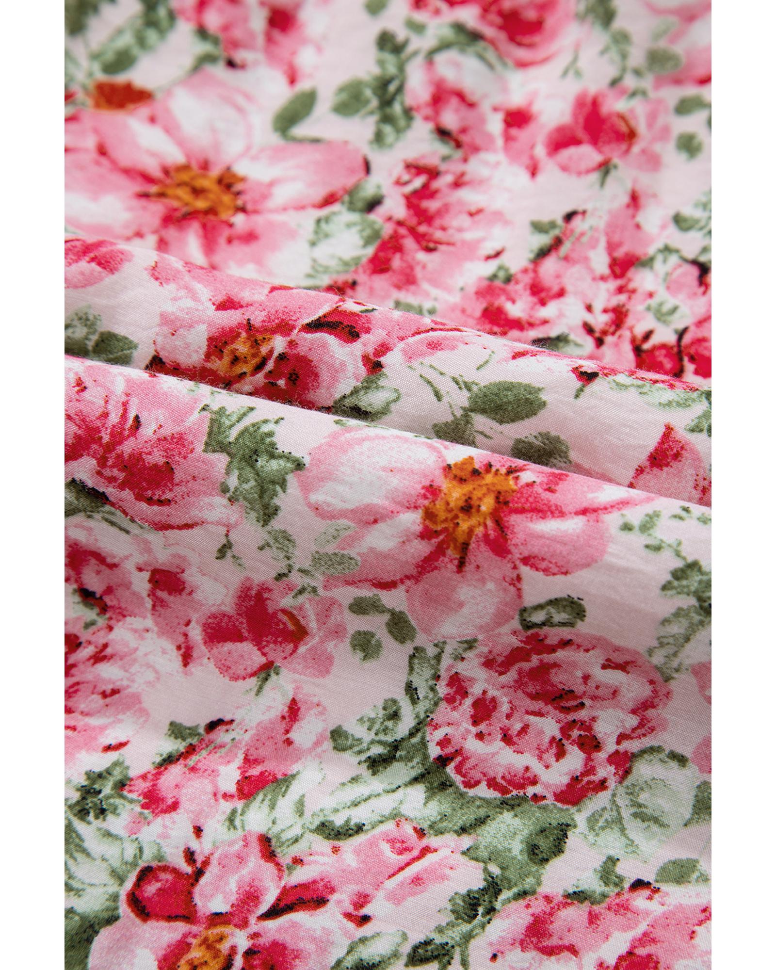 Pink Floral Lace Tied Strap Empire Waist Maxi Dress - XL 5