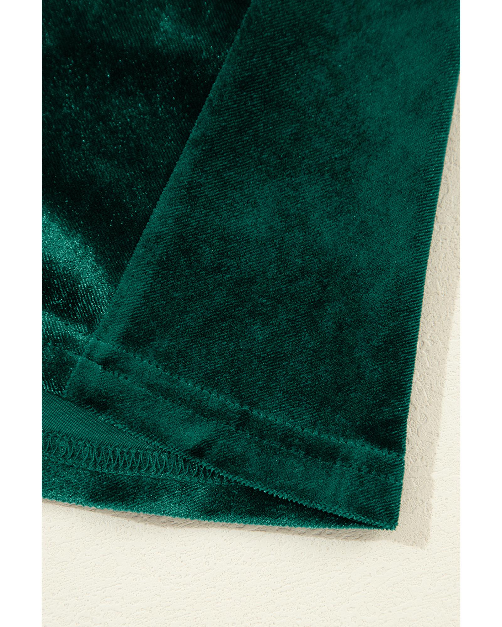 Evergreen Velvet High Neck Tiered Ruffle Mini Dress - L 8