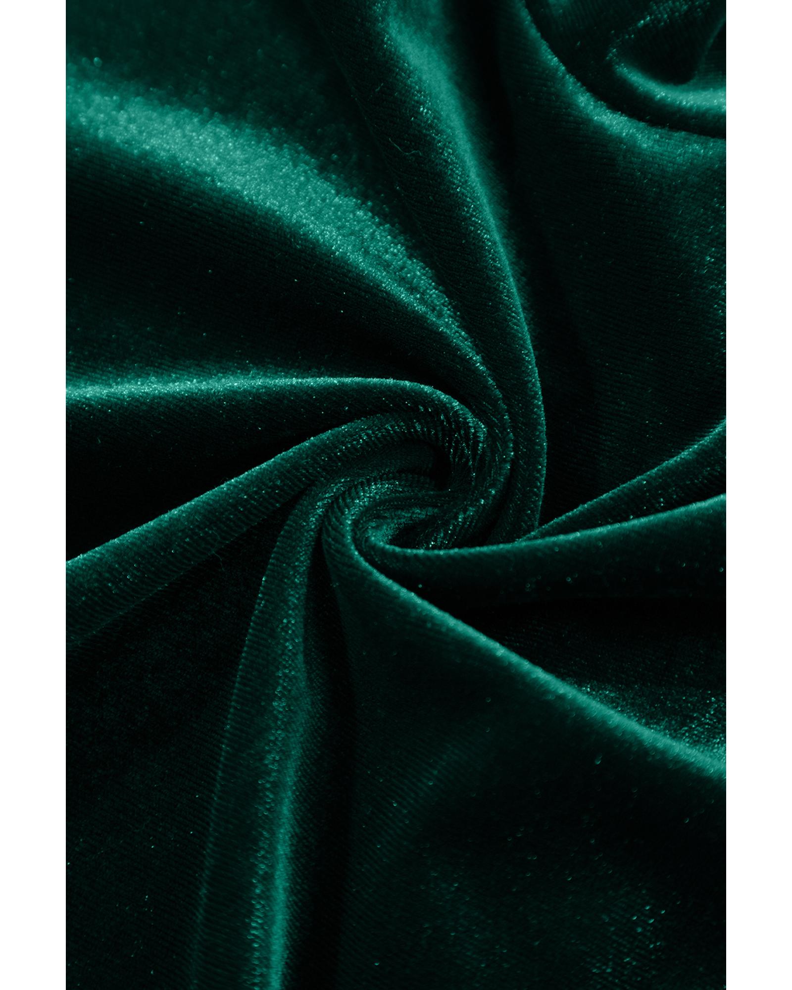 Evergreen Velvet High Neck Tiered Ruffle Mini Dress - M 4