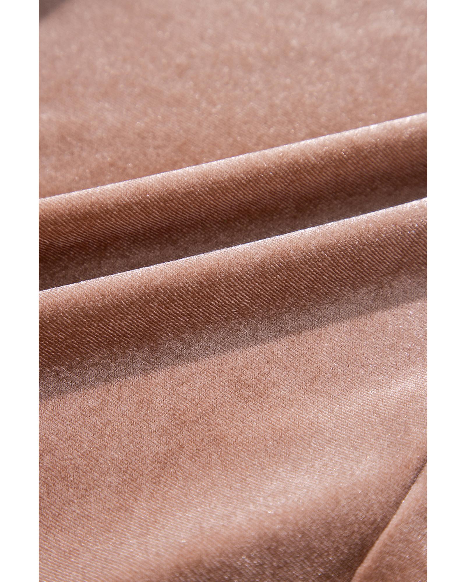 Chestnut Velvet Lacy V Neckline Short Sleeve Empire Waist Flowy Maxi Dress - M 7