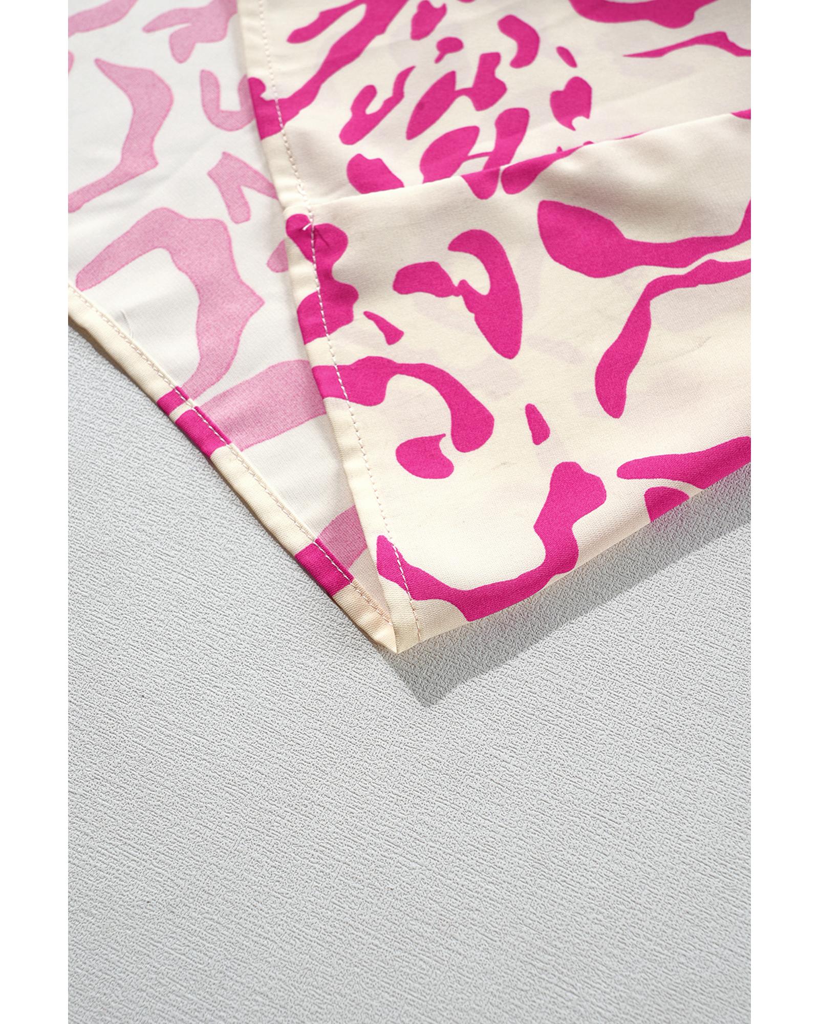 Pink Leopard Print Loose Fit Babydoll Mini Dress - M