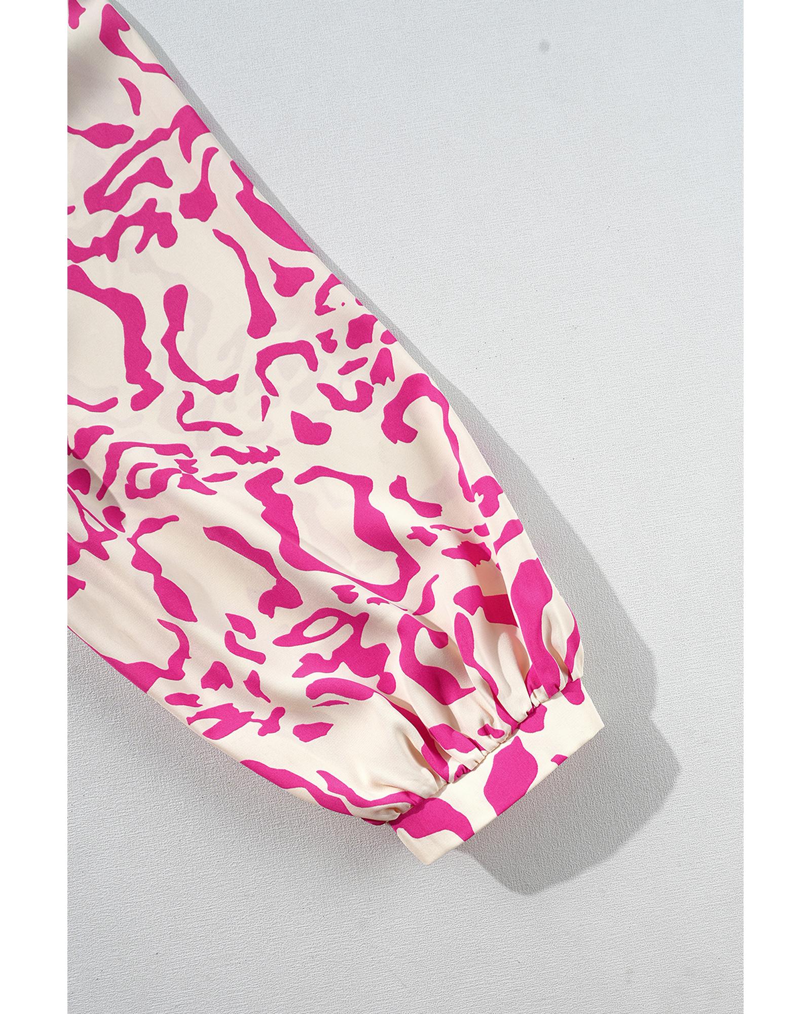 Pink Leopard Print Loose Fit Babydoll Mini Dress - XL