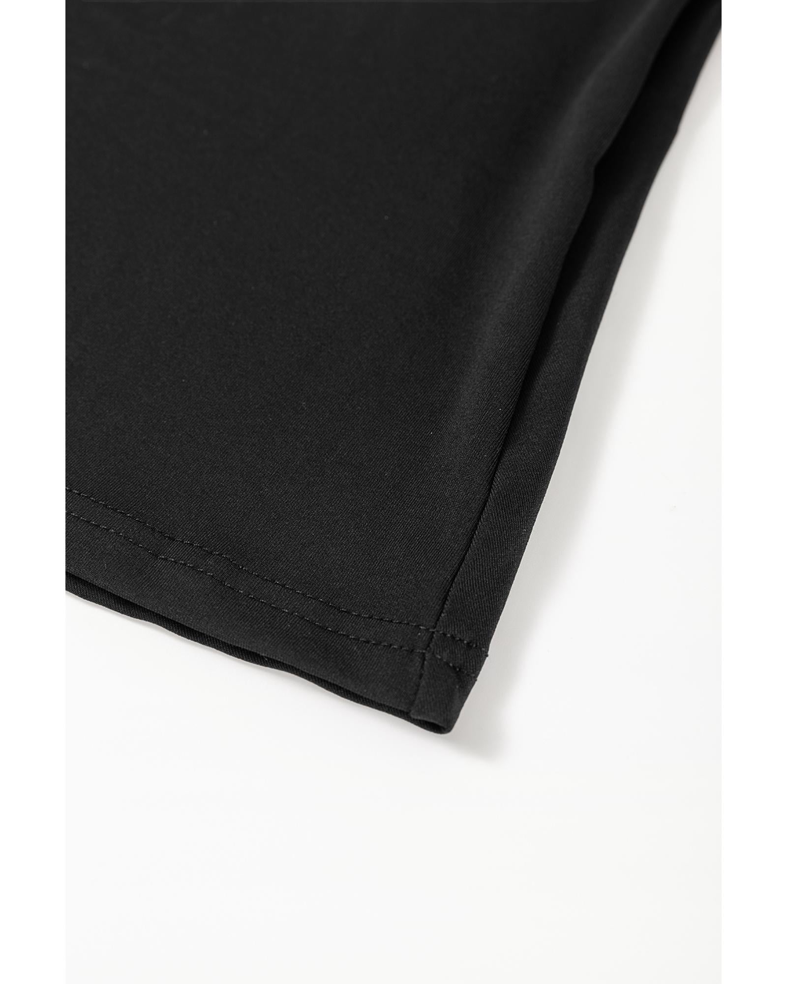 Black Sleeveless Scoop Neck Flared Split Midi Dress - XL 8