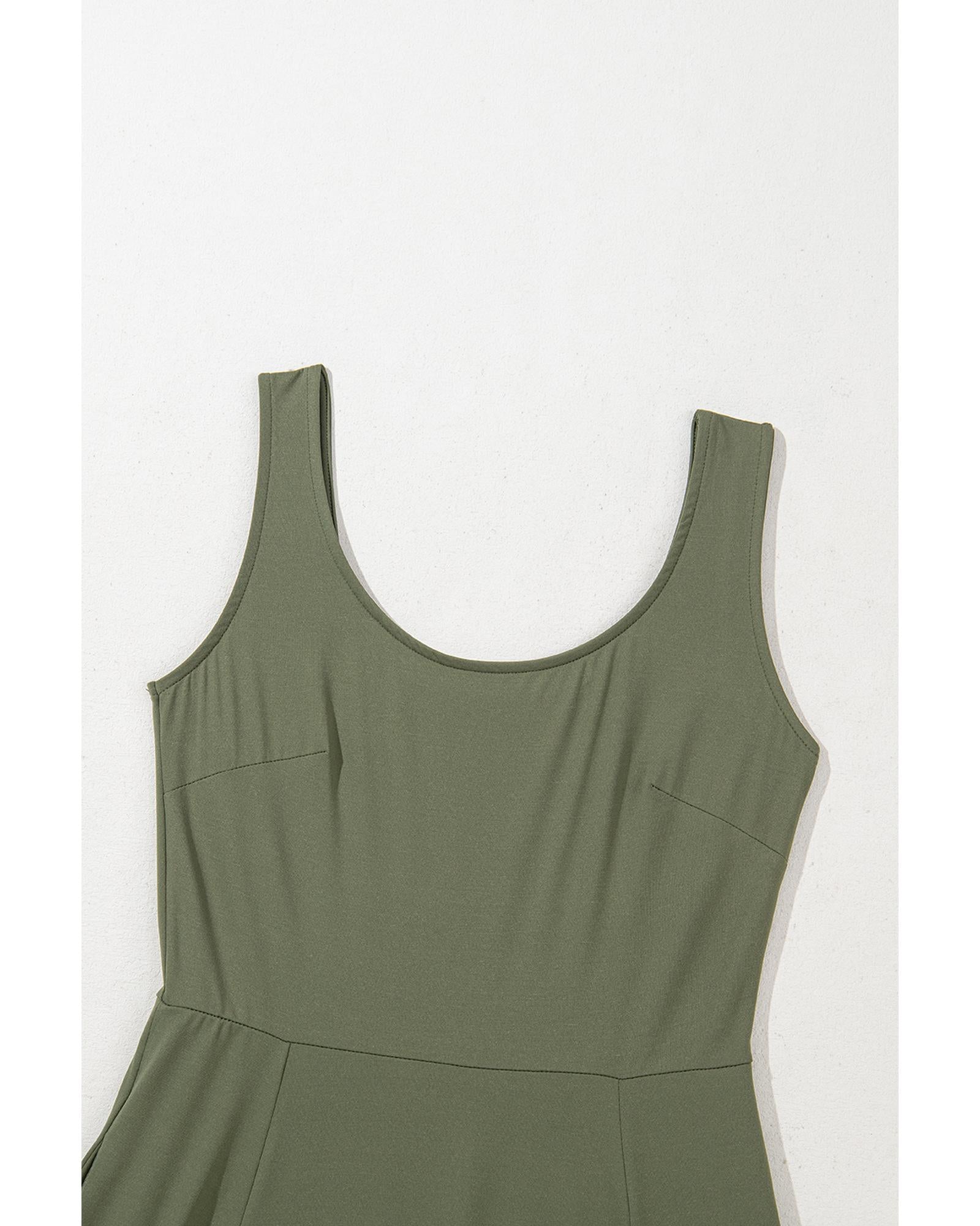 Four Leaf Clover Sleeveless Scoop Neck Flared Split Midi Dress - S 5
