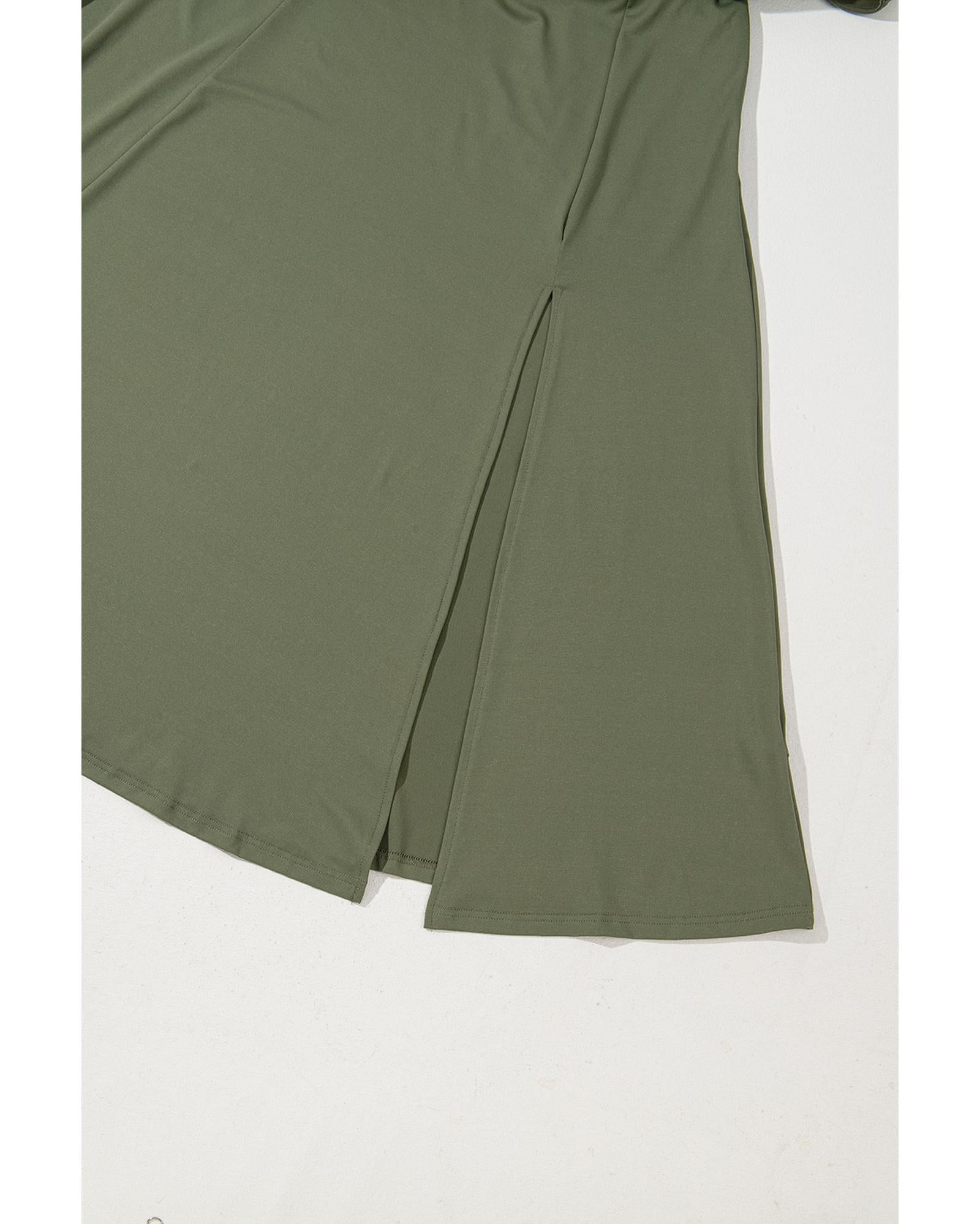 Four Leaf Clover Sleeveless Scoop Neck Flared Split Midi Dress - S 8