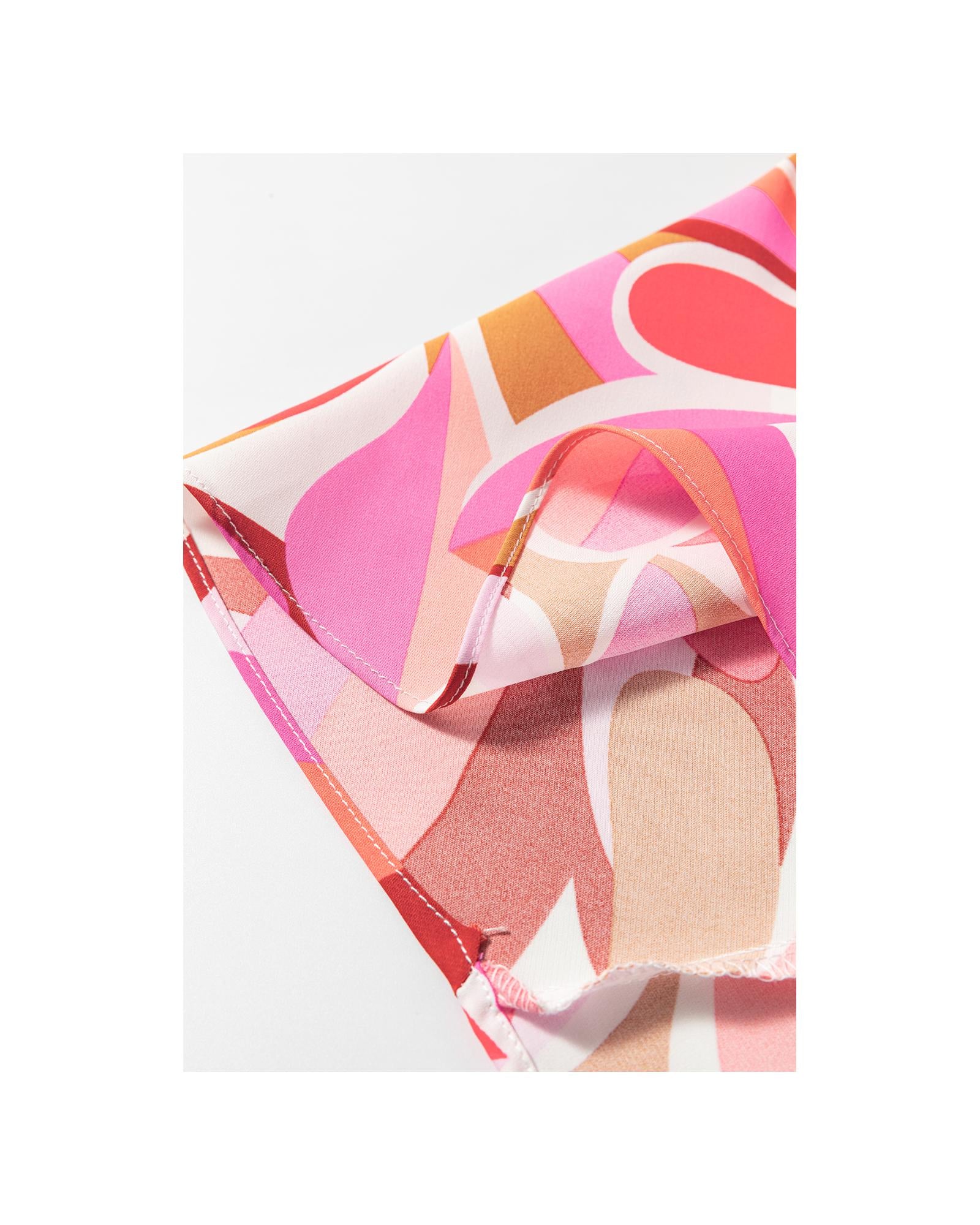 Rose Floral High Low Bandeau Vacay Dress - L 5