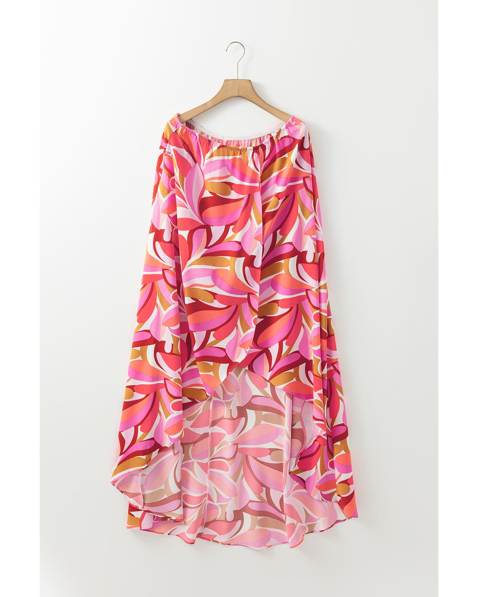 Rose Floral High Low Bandeau Vacay Dress - S 8