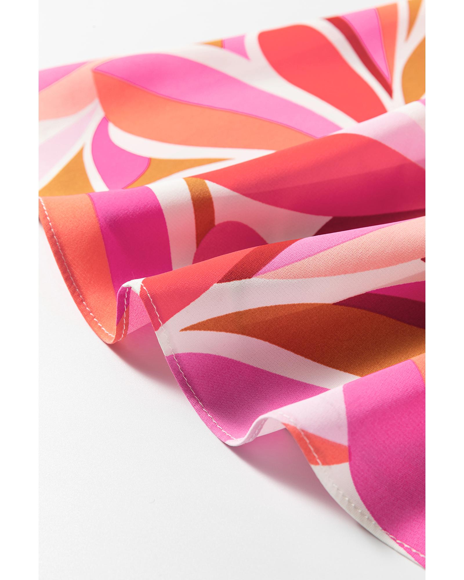 Rose Floral High Low Bandeau Vacay Dress - XL 7