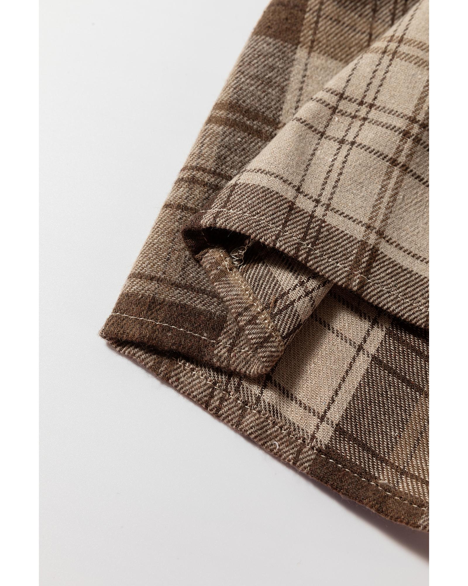 Beige Plaid Patchwork High Waist Sweatshirt Mini Dress - S 3