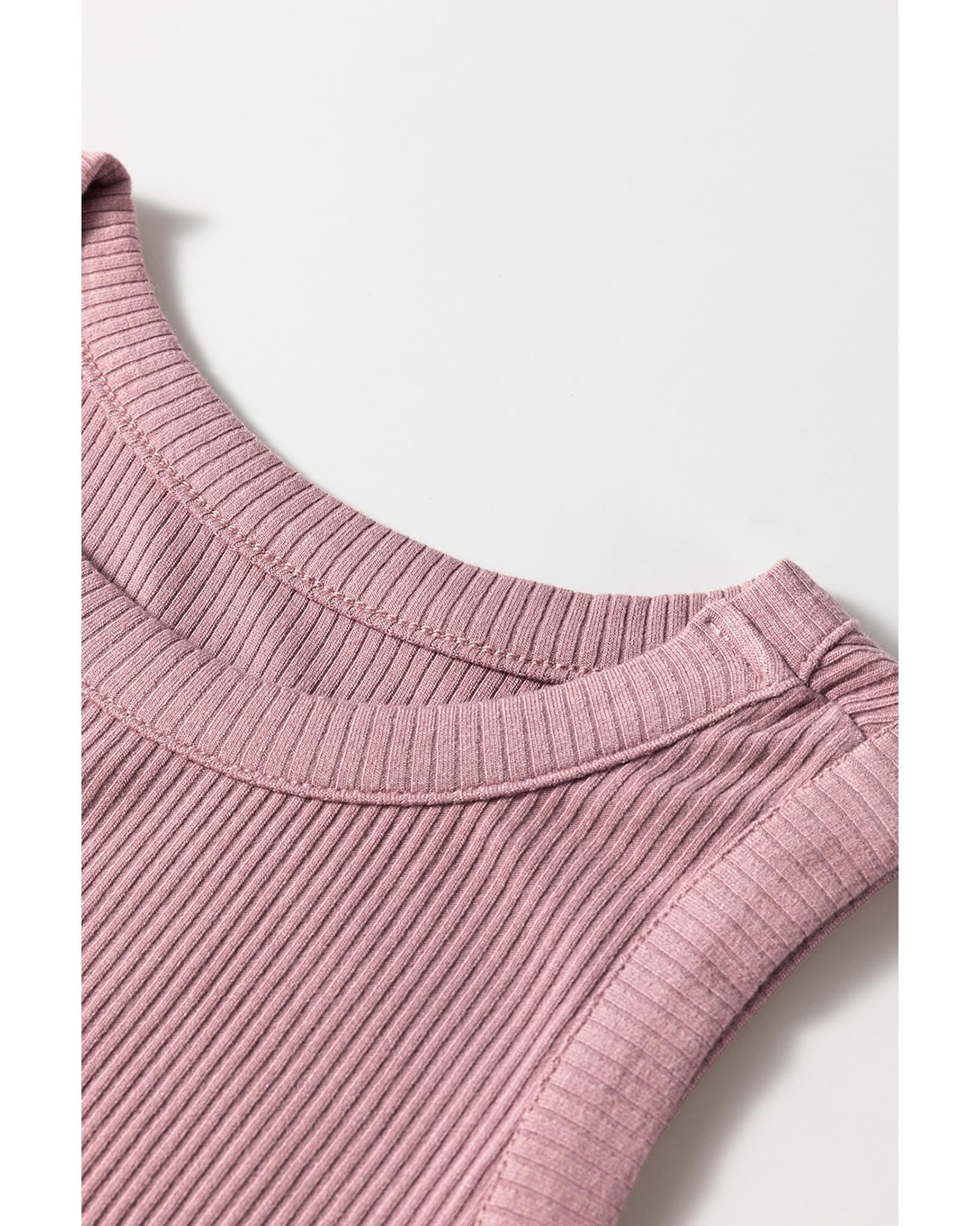 Sepia Rose Ribbed Vest Patchwork Tiered Midi Dress with Pockets - XL 7